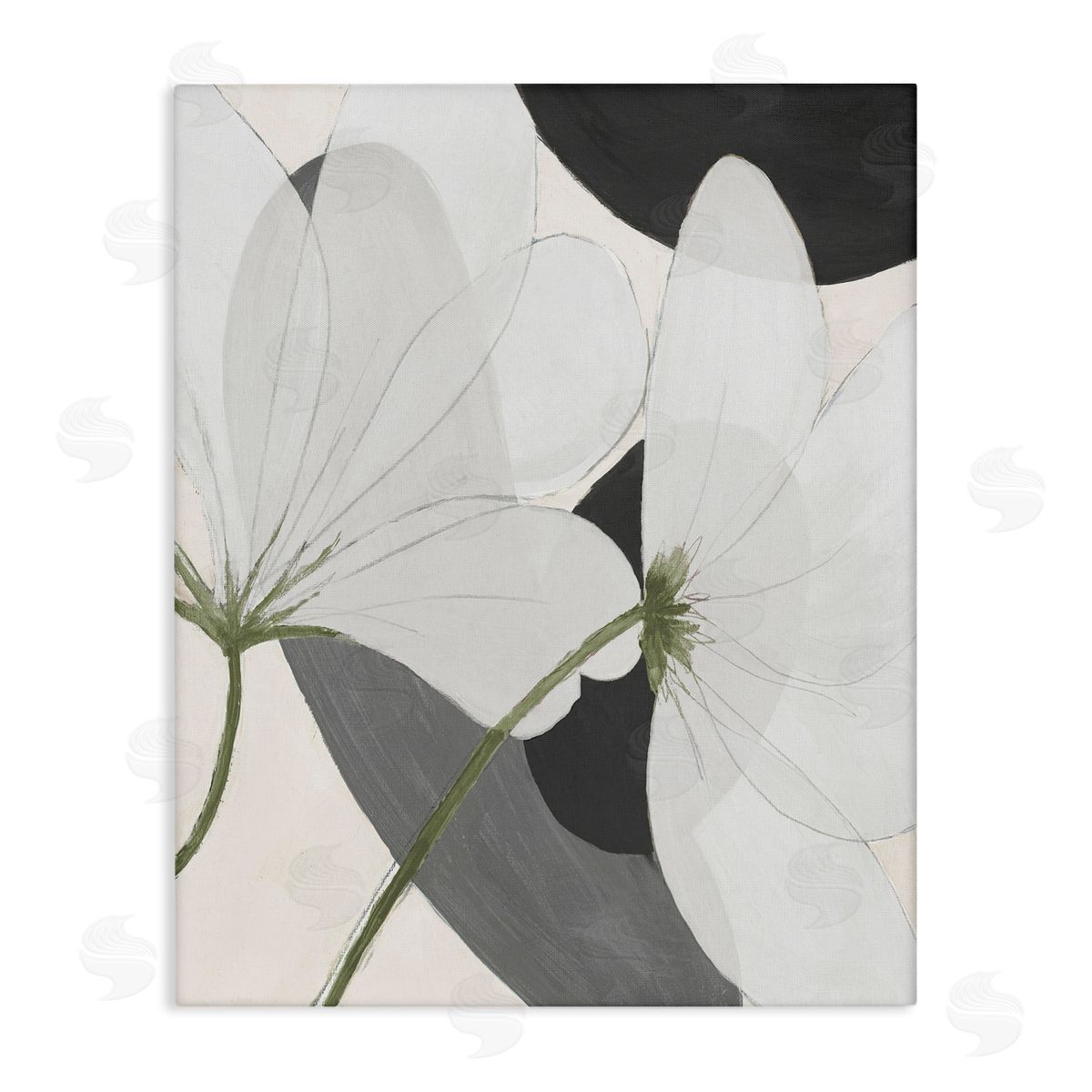 Abstract Retro Florals Canvas Wall Art, Home Decor by Patricia Pinto