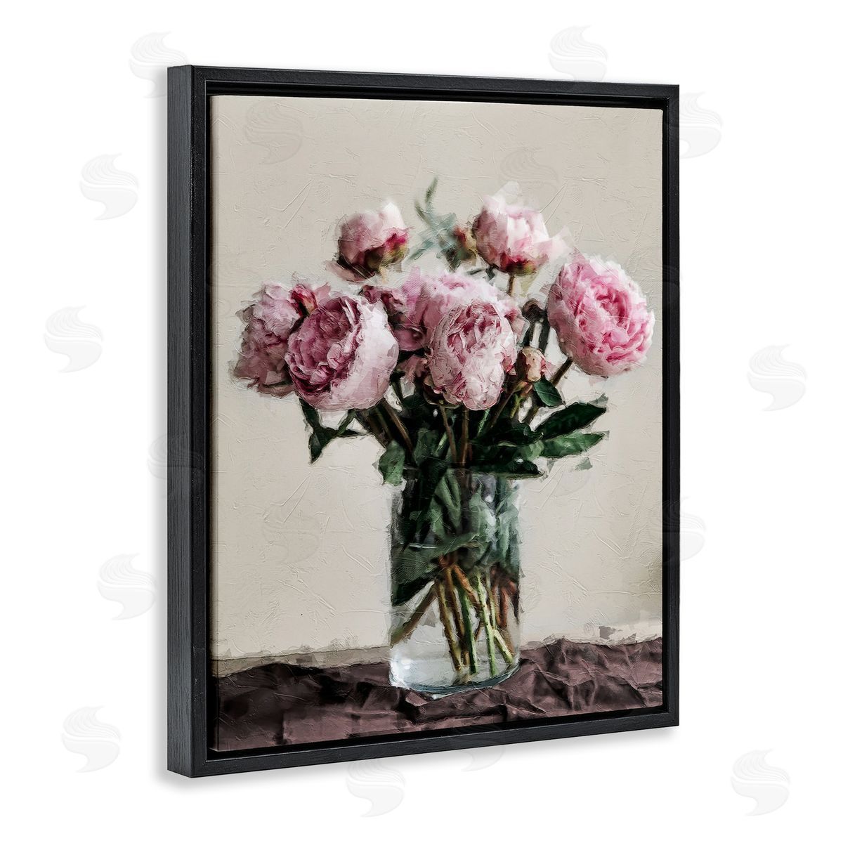 Jar Of Roses Black Floating Frame Canvas Wall Art, Home Decor by Sundance Group, LLC.