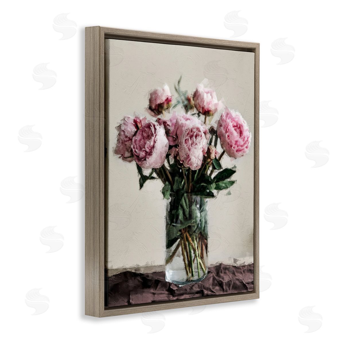 Jar Of Roses Brown Floating Frame Canvas Wall Art, Home Decor by Sundance Group, LLC.