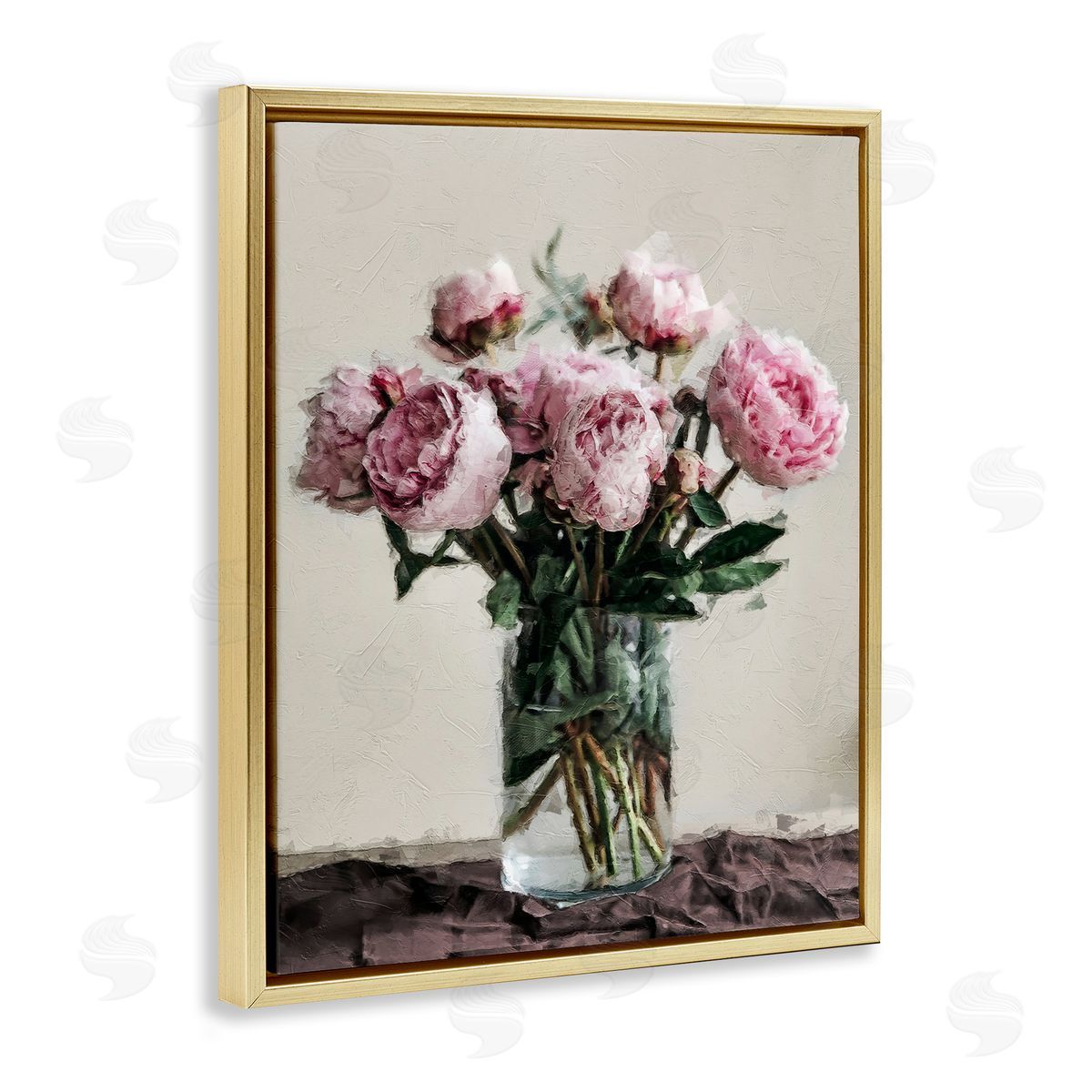 Jar Of Roses Gold Floating Frame Canvas Wall Art, Home Decor by Sundance Group, LLC.