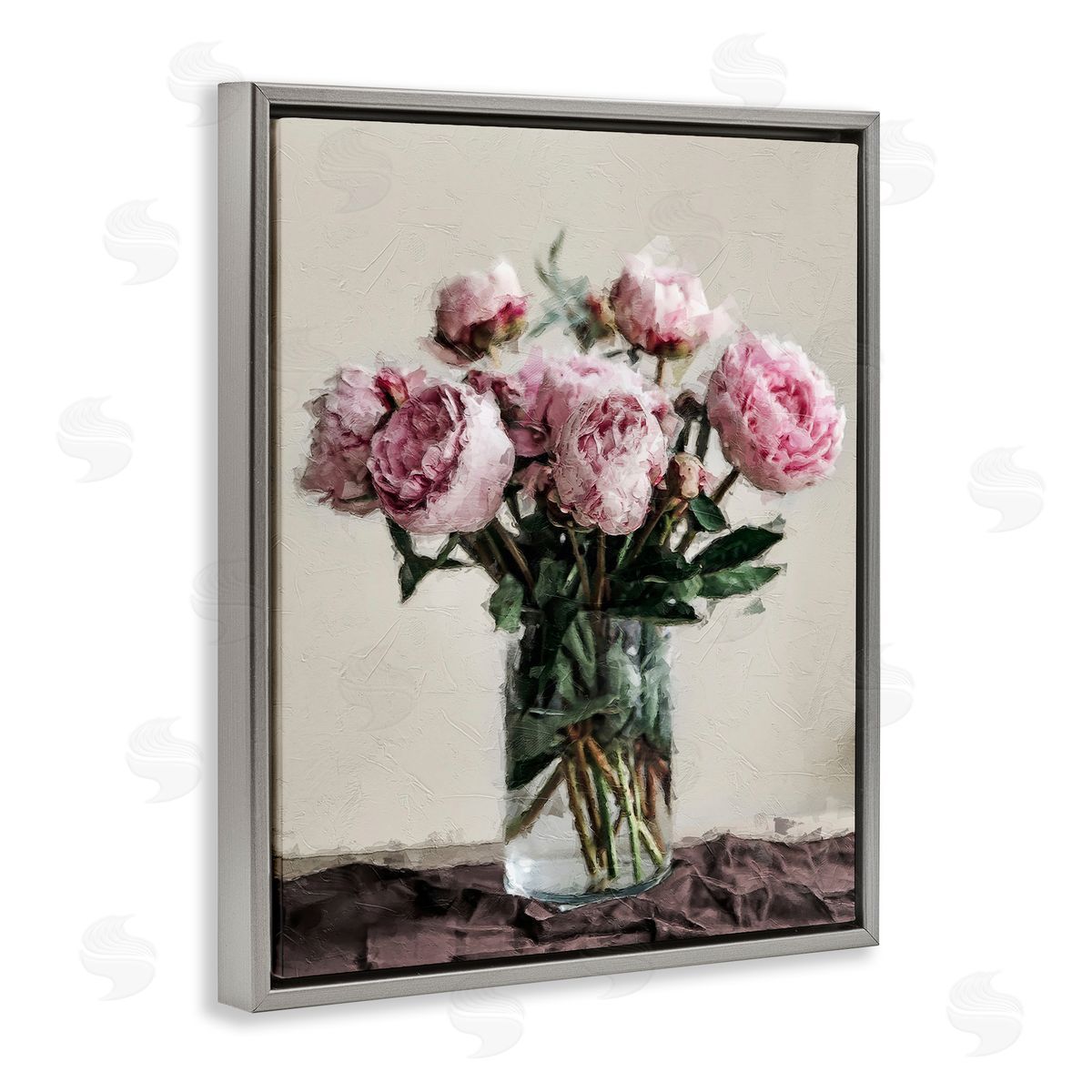 Jar Of Roses Grey Floating Frame Canvas Wall Art, Home Decor by Sundance Group, LLC.