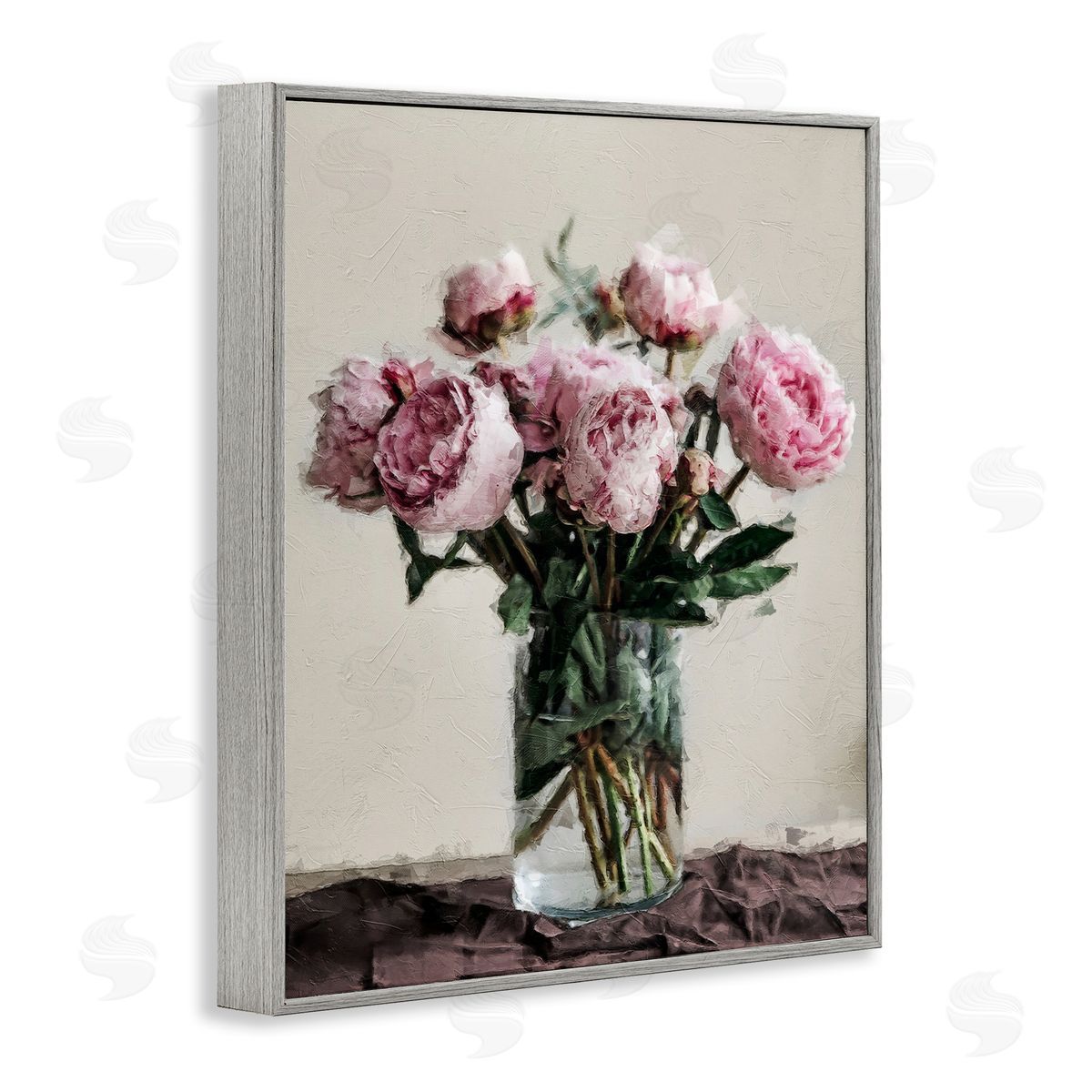Jar Of Roses Grey Frame Print Wall Art, Home Decor by Sundance Group, LLC.