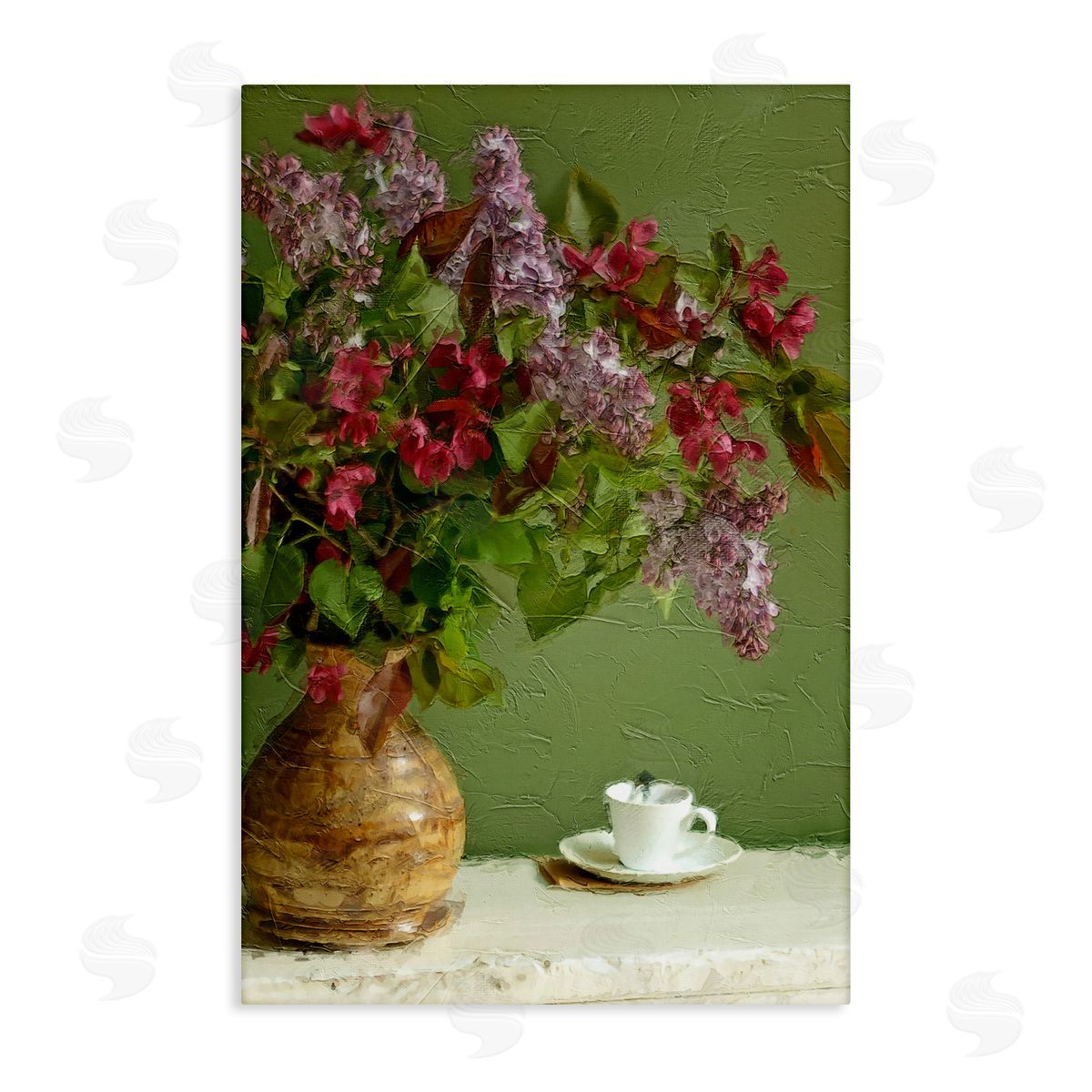Flowers and Teacup Canvas Wall Art, Home Decor by Sundance Group, LLC.
