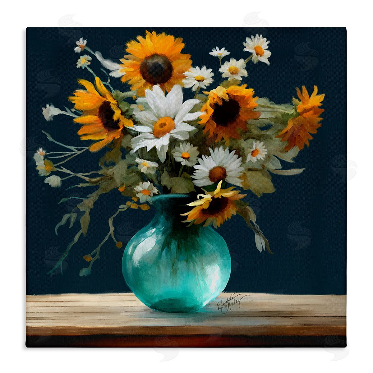 Summer Sunflower Bouquet Canvas Wall Art, Home Decor by Elizabeth Medley