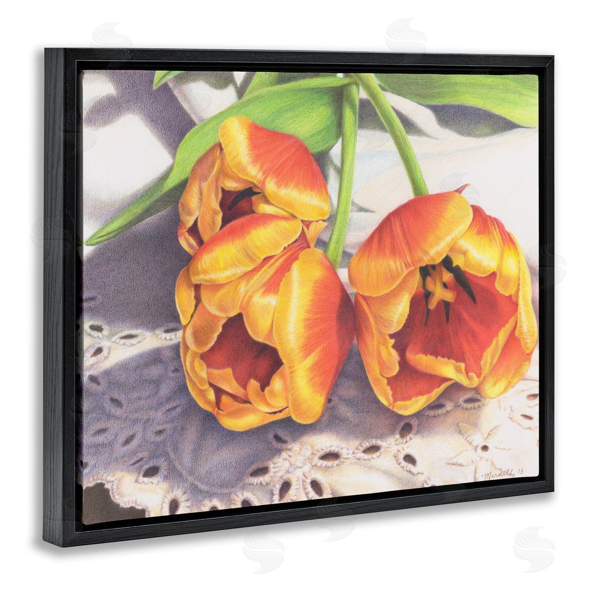 Three Of A Kind Black Floating Frame Canvas Wall Art, Home Decor by Mardell Schuster