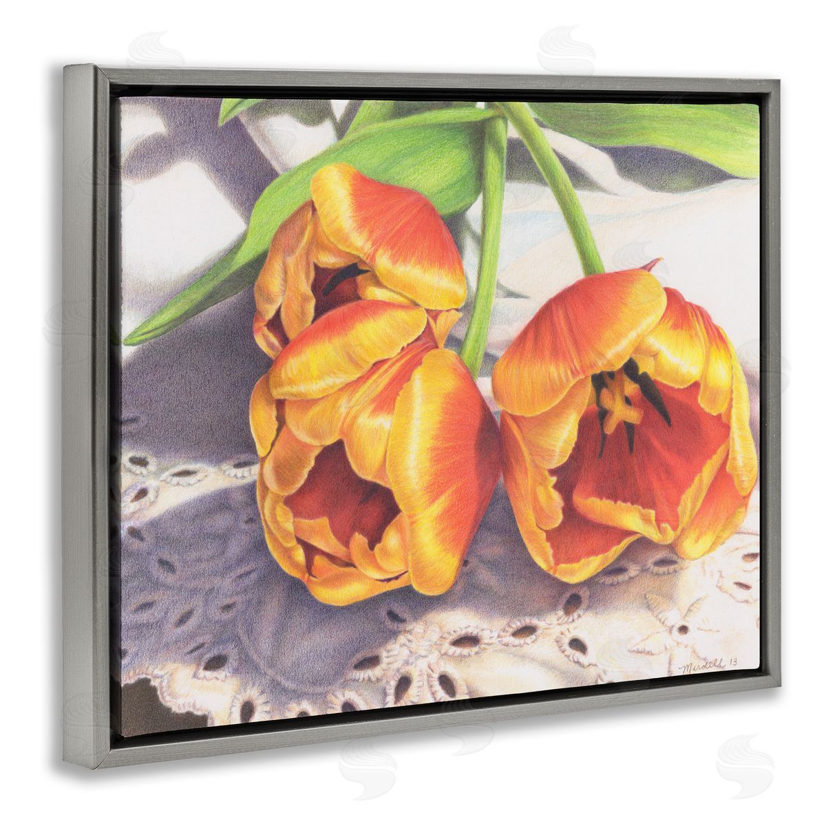 Three Of A Kind Grey Floating Frame Canvas Wall Art, Home Decor by Mardell Schuster