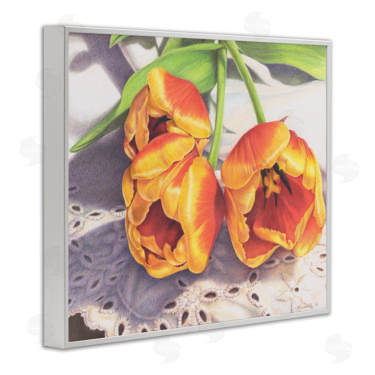 Three Of A Kind White Frame Print Wall Art, Home Decor by Mardell Schuster