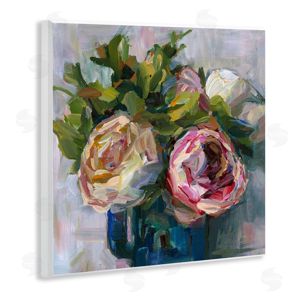 Full Ranunculus Blooms Wood Plaque Wall Art, Home Decor by Borcherding