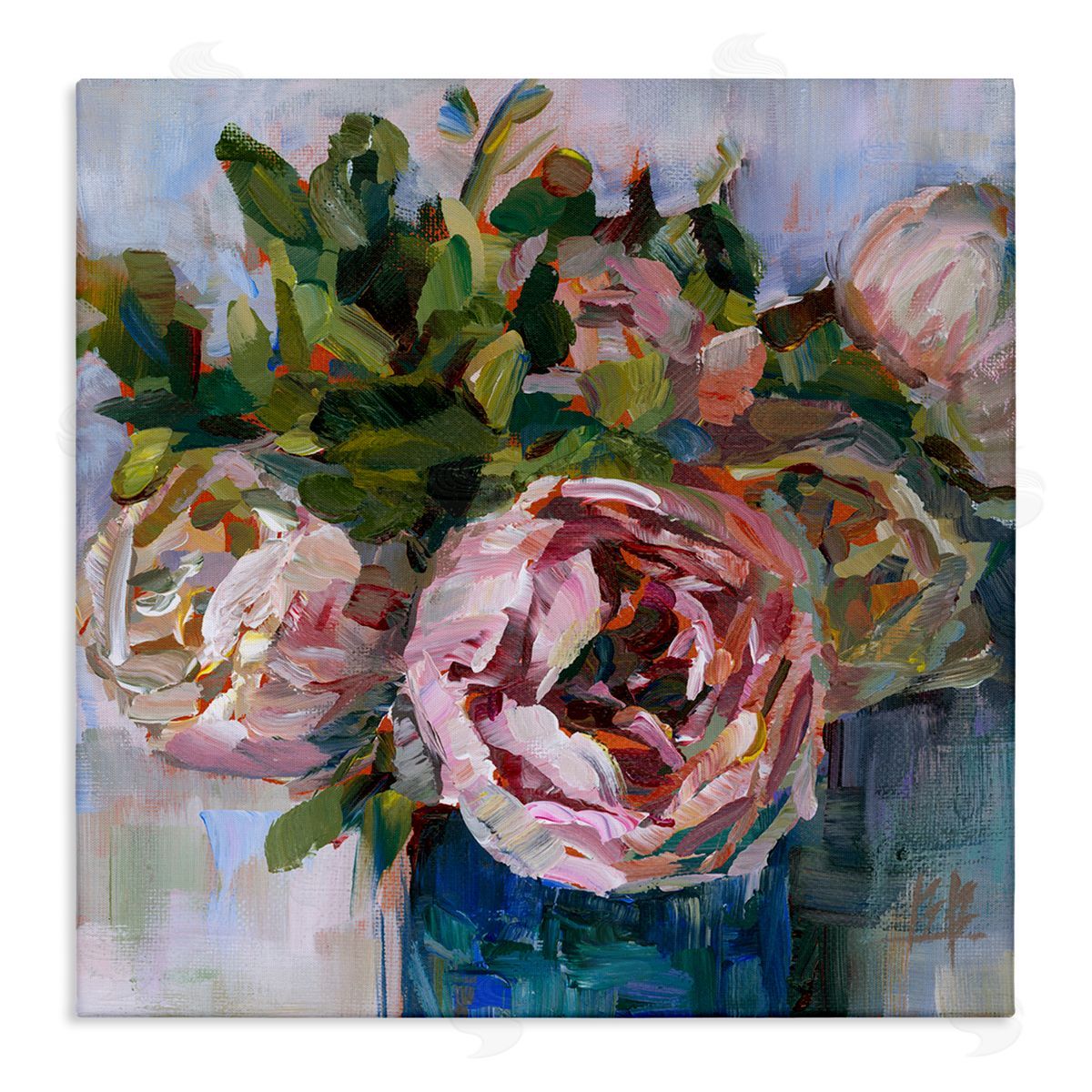 Full Ranunculus Bouquet Canvas Wall Art, Home Decor by Borcherding