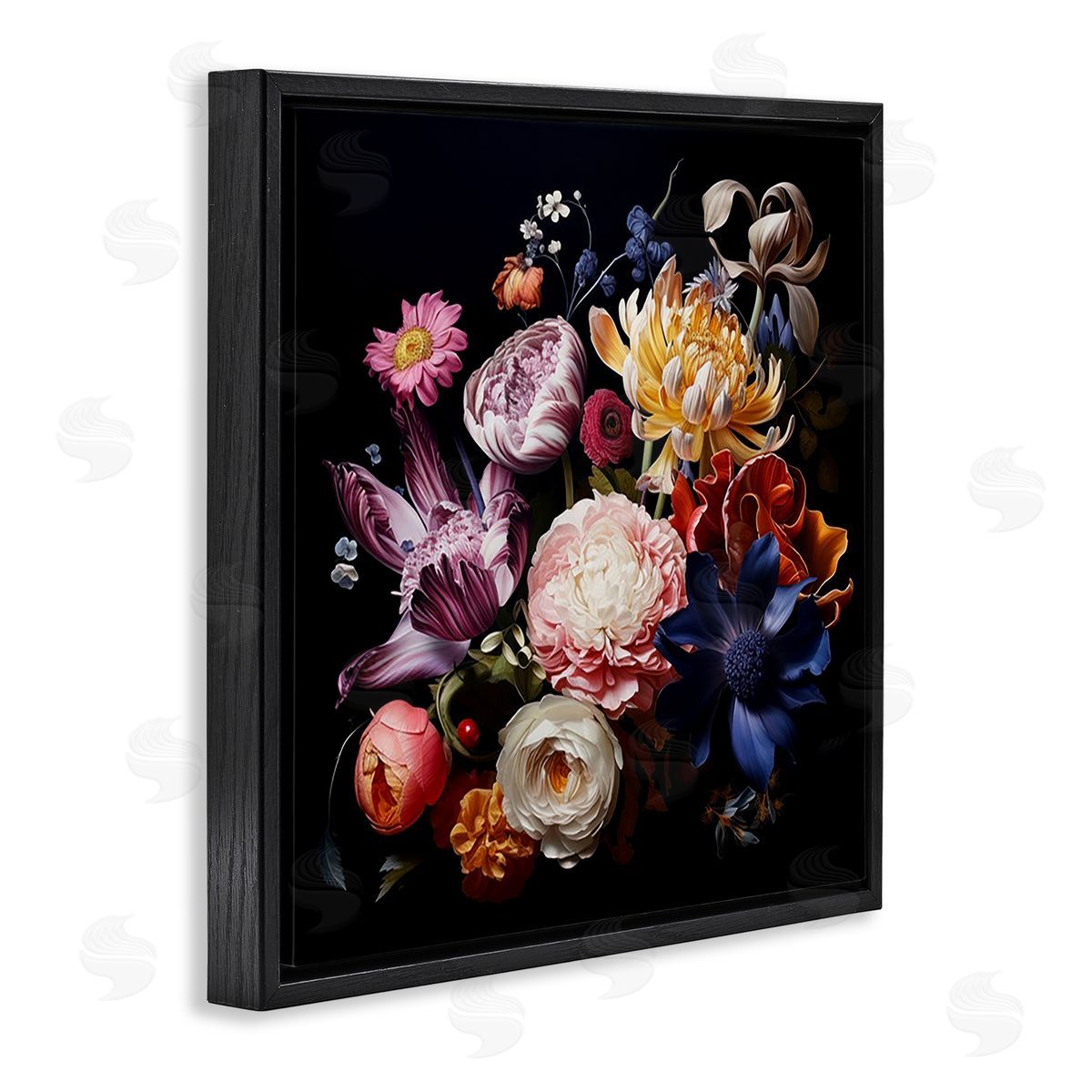 Lazar Studio Vintage Botanical Life Black Floating Frame Canvas Wall Art Print