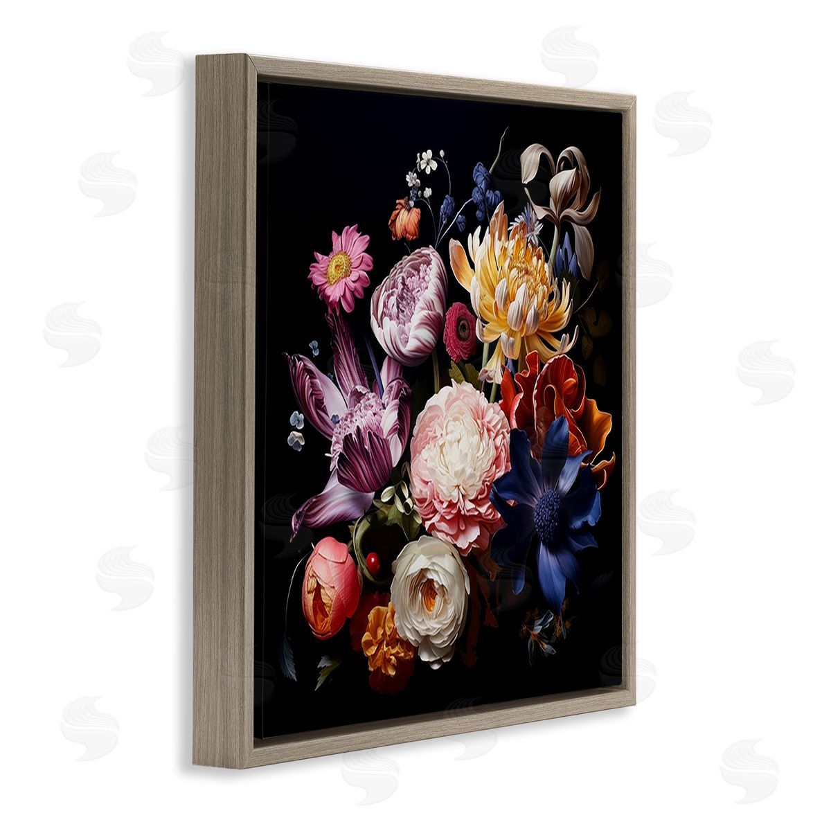Lazar Studio Vintage Botanical Life Brown Floating Frame Canvas Wall Art Print