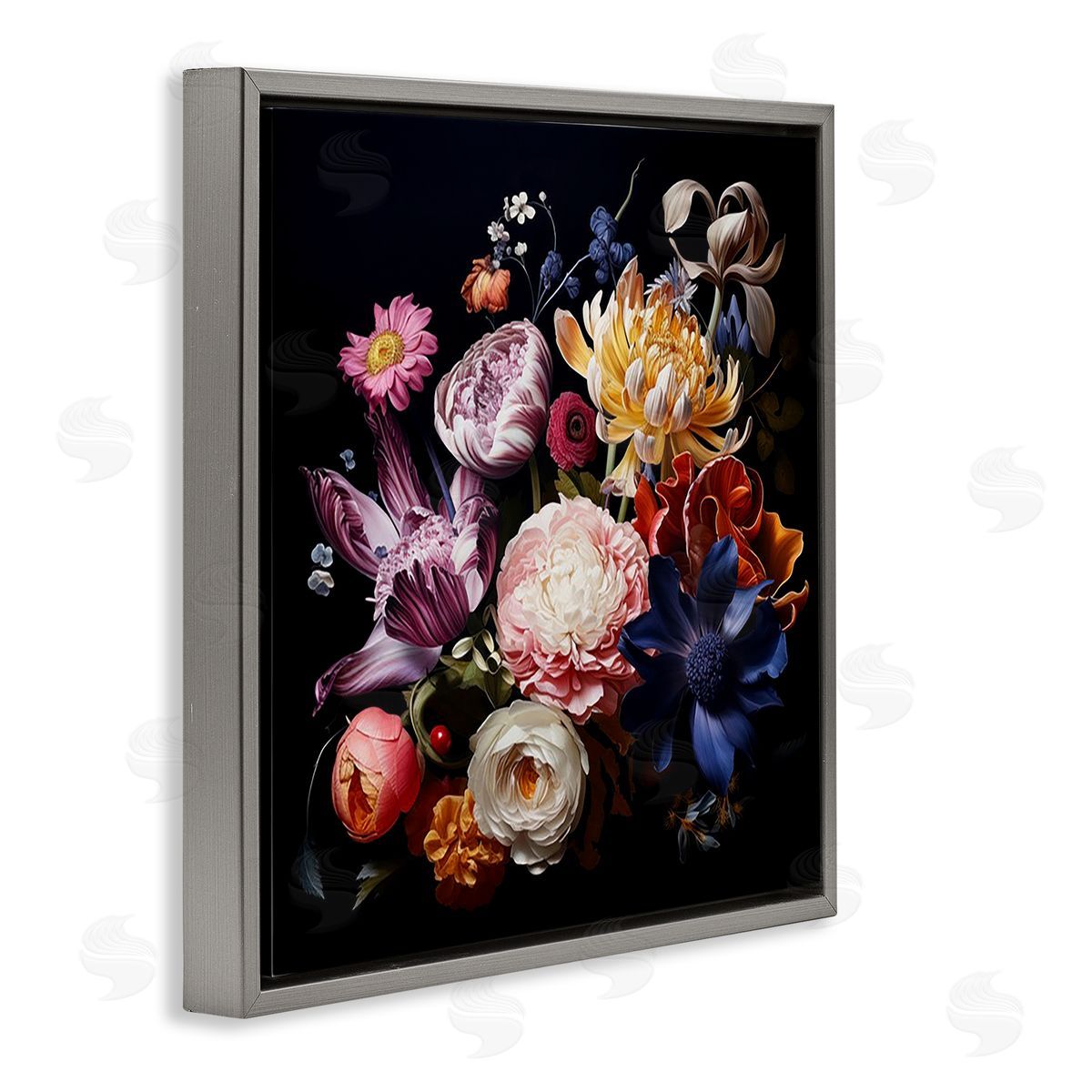 Lazar Studio Vintage Botanical Life Gray Floating Frame Canvas Wall Art Print