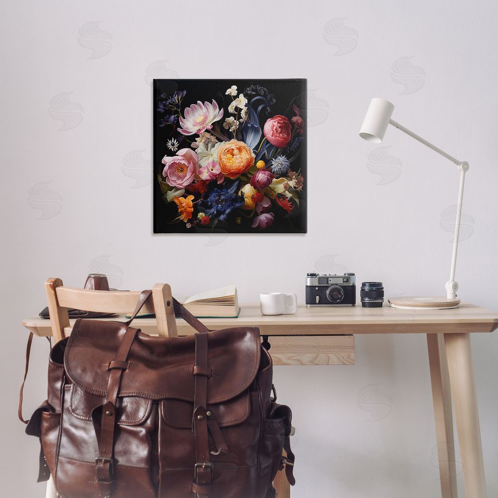 Lazar Studio Vintage Dark Bouquet Canvas Wall Art Print in Room