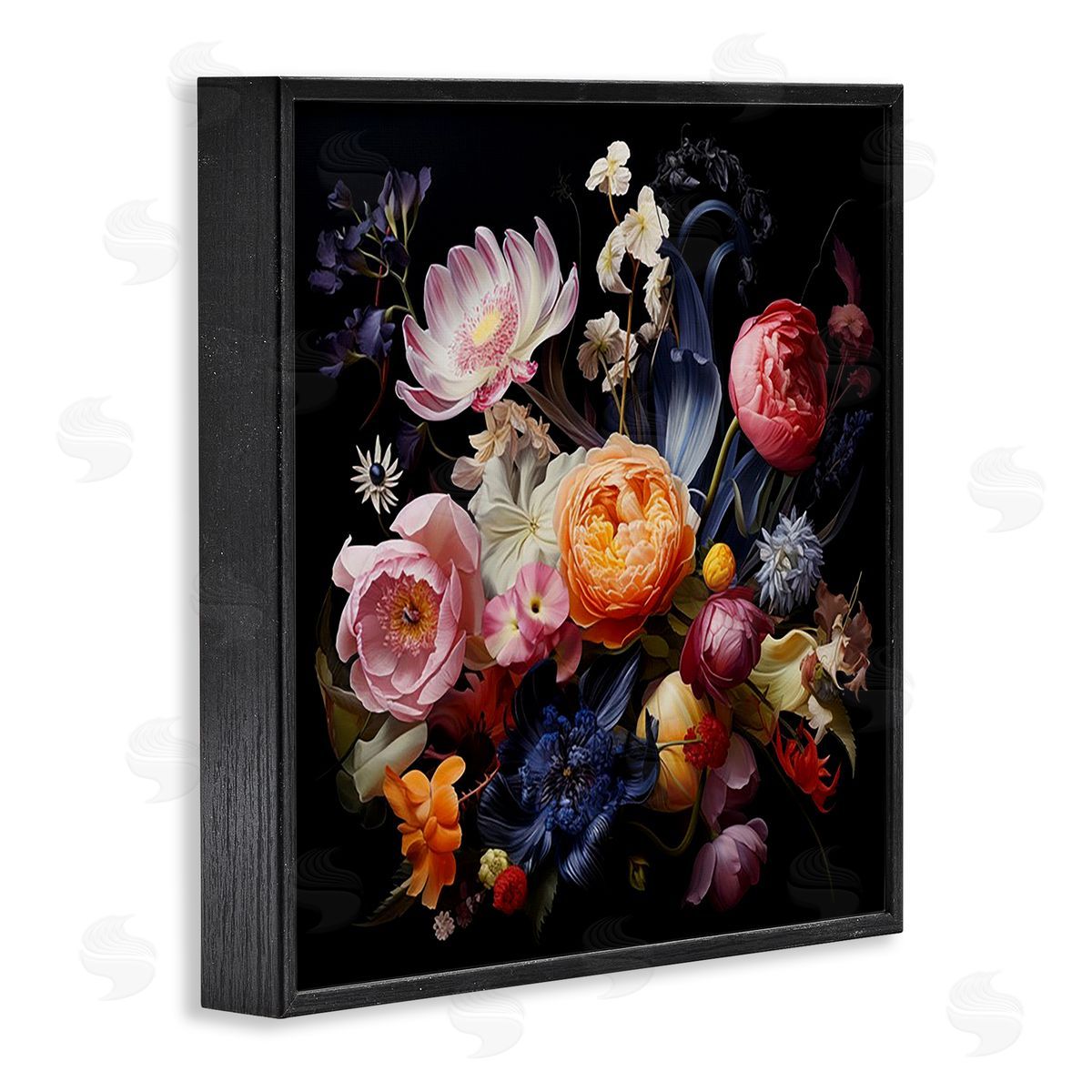 Lazar Studio Vintage Dark Bouquet Black Framed Giclee Wall Art Print