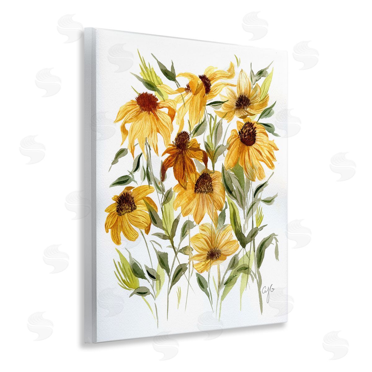 Wild Rudbeckia Flowers Wood Plaque Wall Art, Home Decor by Alexandria Gilbert Kincaid