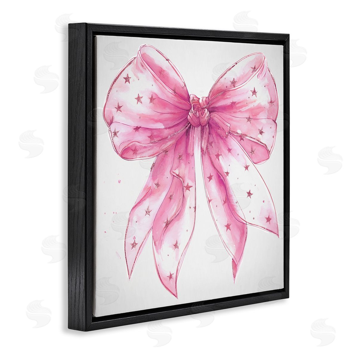 Ramona Murdock Fabulous Pink Bow Black Floating Frame Canvas Wall Art Print