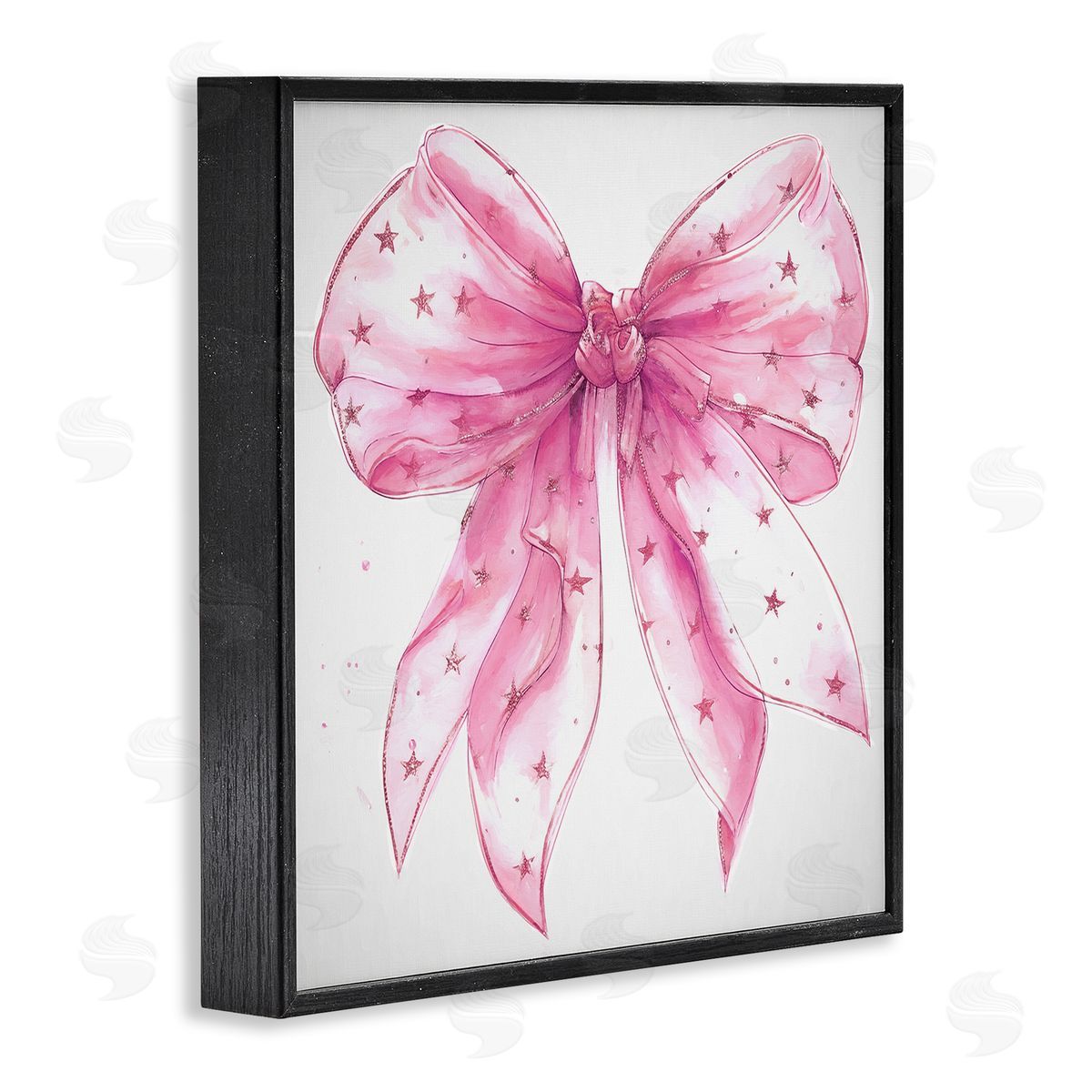 Ramona Murdock Fabulous Pink Bow Black Framed Giclee Wall Art Print