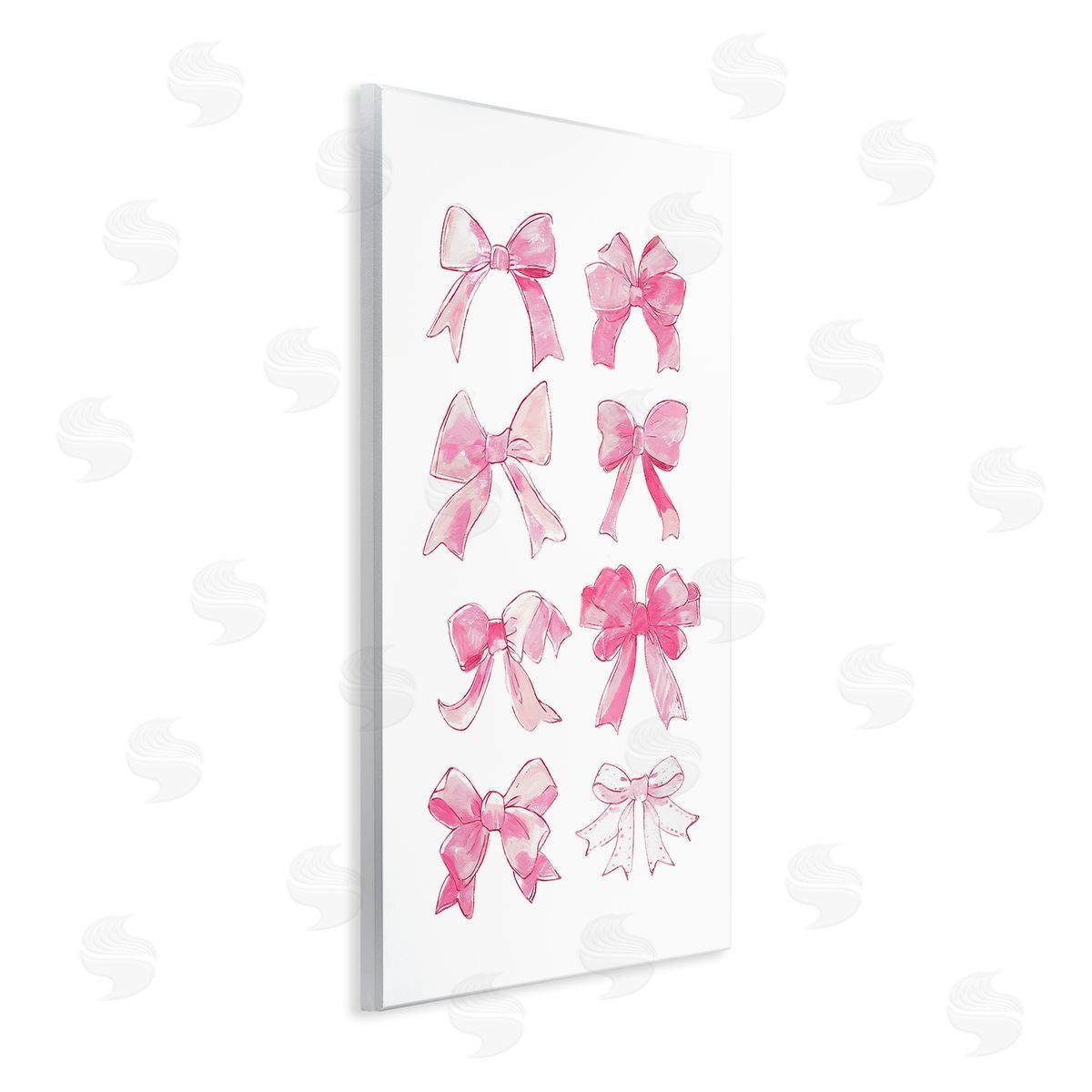 Rows Of Pink Bows Wood Plaque Wall Art, Home Decor by Ramona Murdock