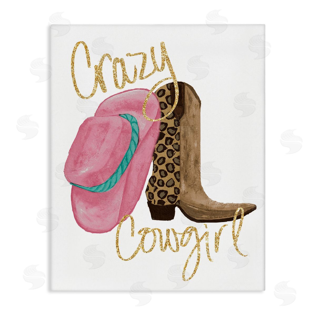 Glam Crazy Cowgirl Canvas Wall Art, Home Decor by Gina Ritter