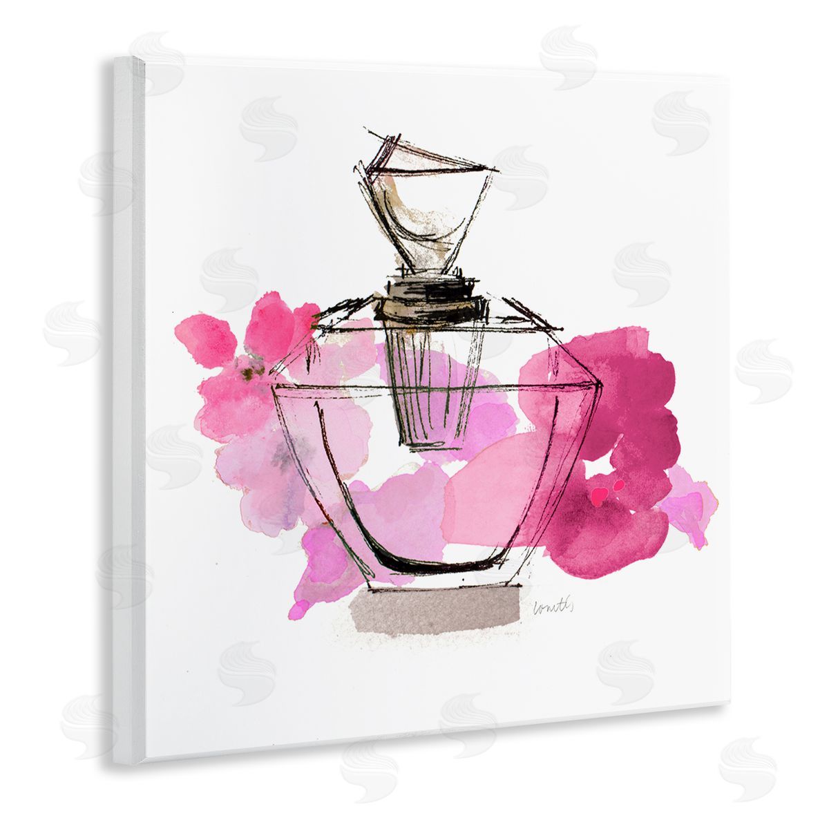 Lanie Loreth Sketched Doodle Perfume Wooden Wall Plaque Art Print