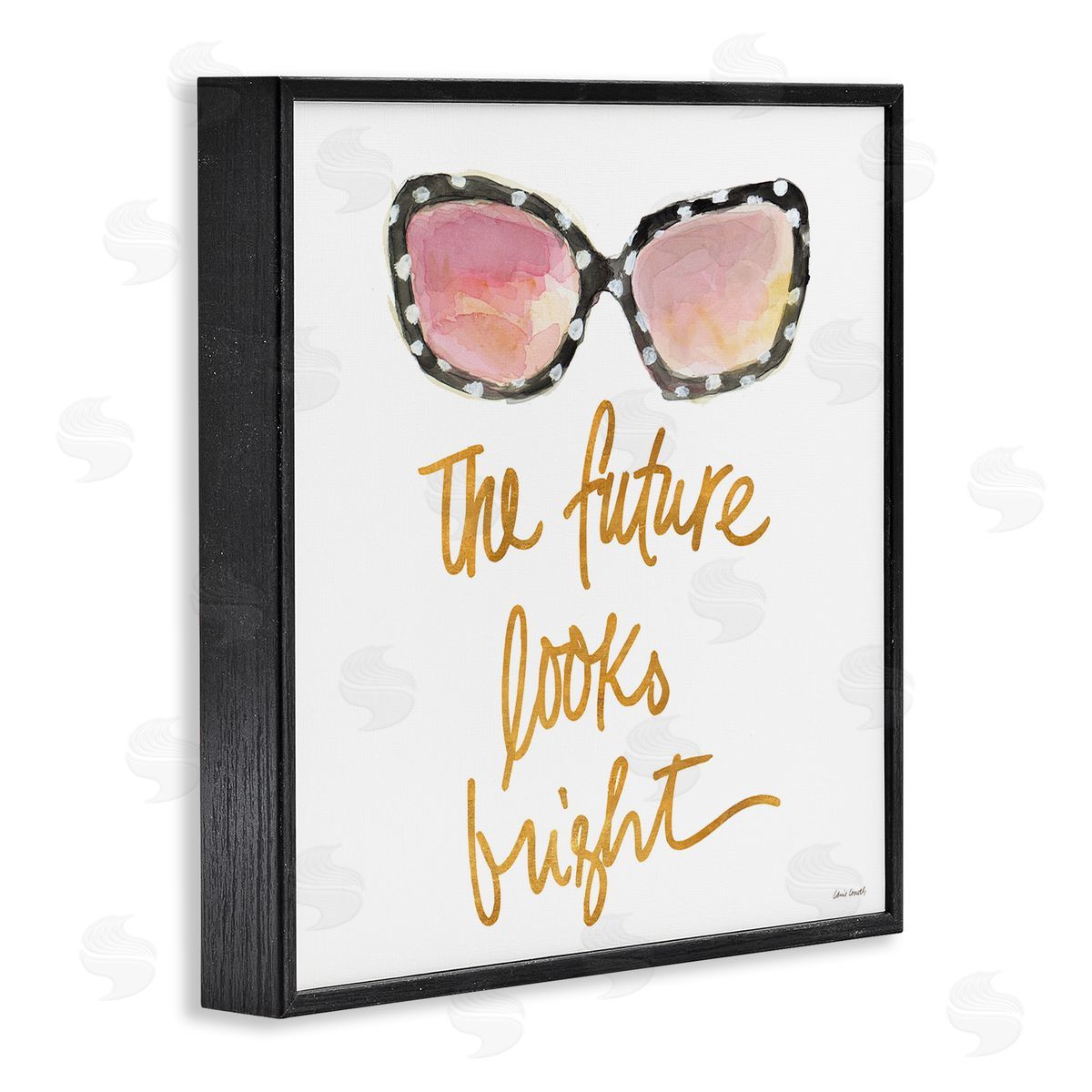 Future Looks Bright Black Frame Print Wall Art, Home Decor by Lanie Loreth