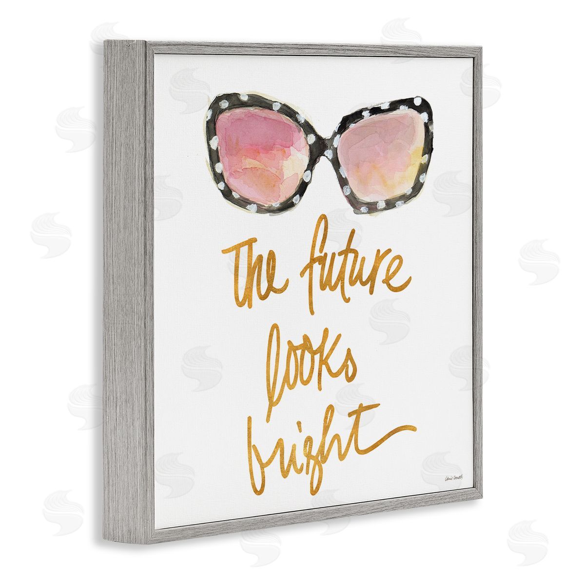 Future Looks Bright Grey Frame Print Wall Art, Home Decor by Lanie Loreth