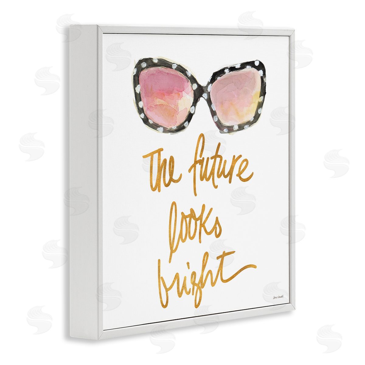 Future Looks Bright White Frame Print Wall Art, Home Decor by Lanie Loreth