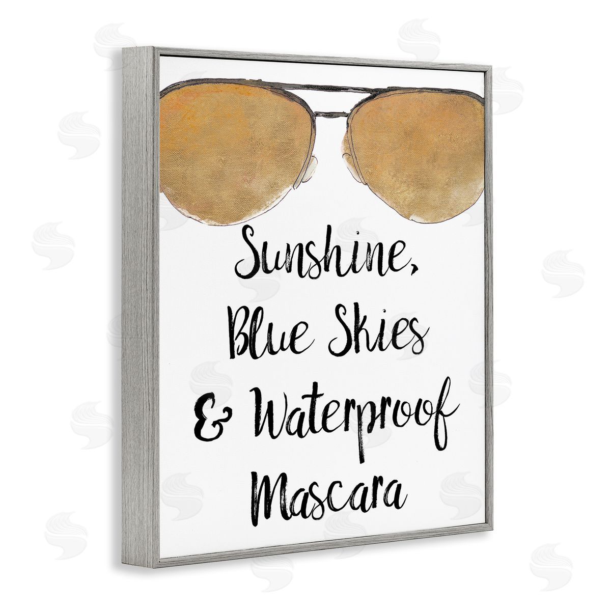 Fun Mascara Phrase Grey Frame Print Wall Art, Home Decor by Lanie Loreth