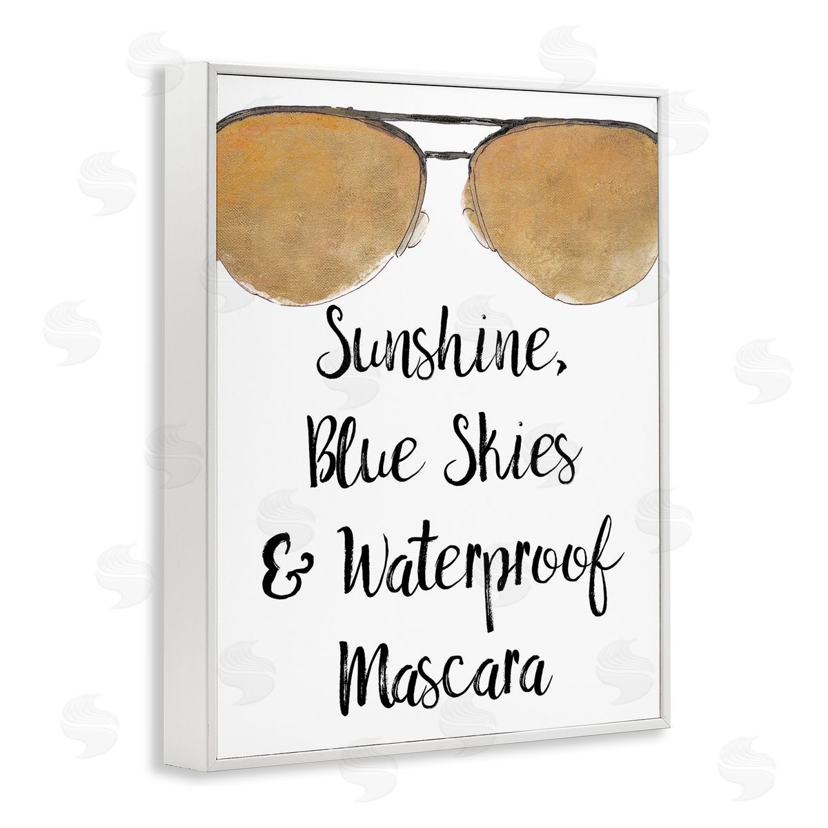 Fun Mascara Phrase White Frame Print Wall Art, Home Decor by Lanie Loreth