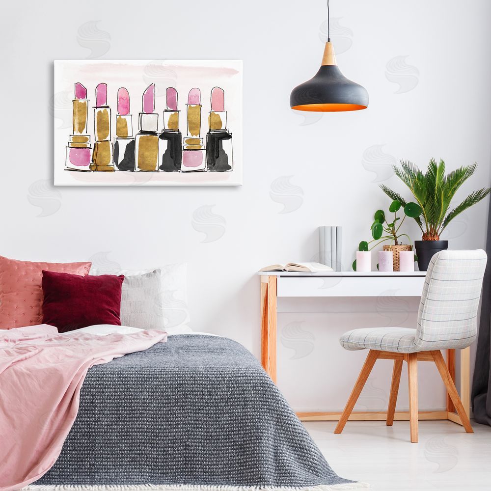 Lanie Loreth Glam Lipstick Doodle Canvas Wall Art Print in Room