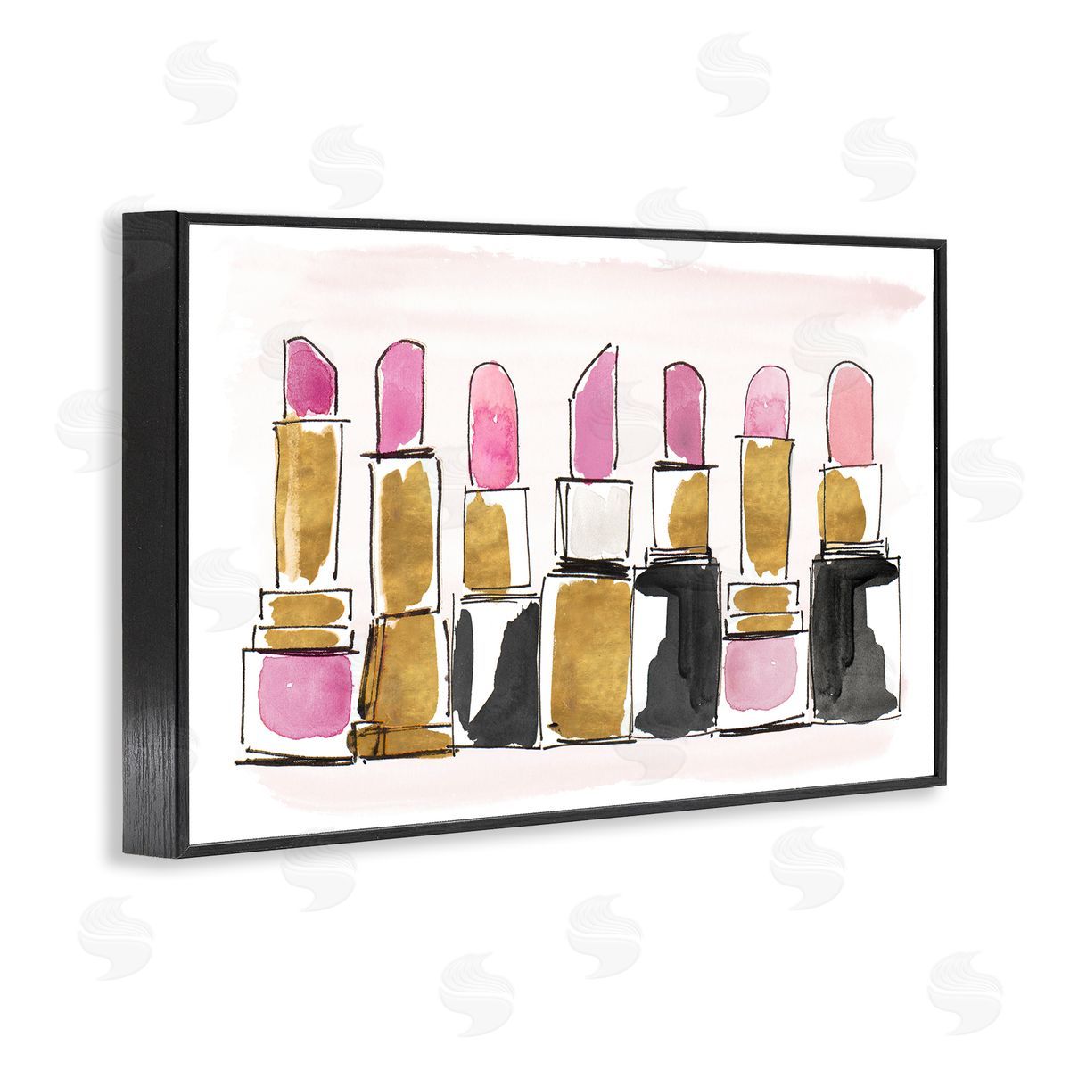 Lanie Loreth Glam Lipstick Doodle Black Framed Giclee Wall Art Print