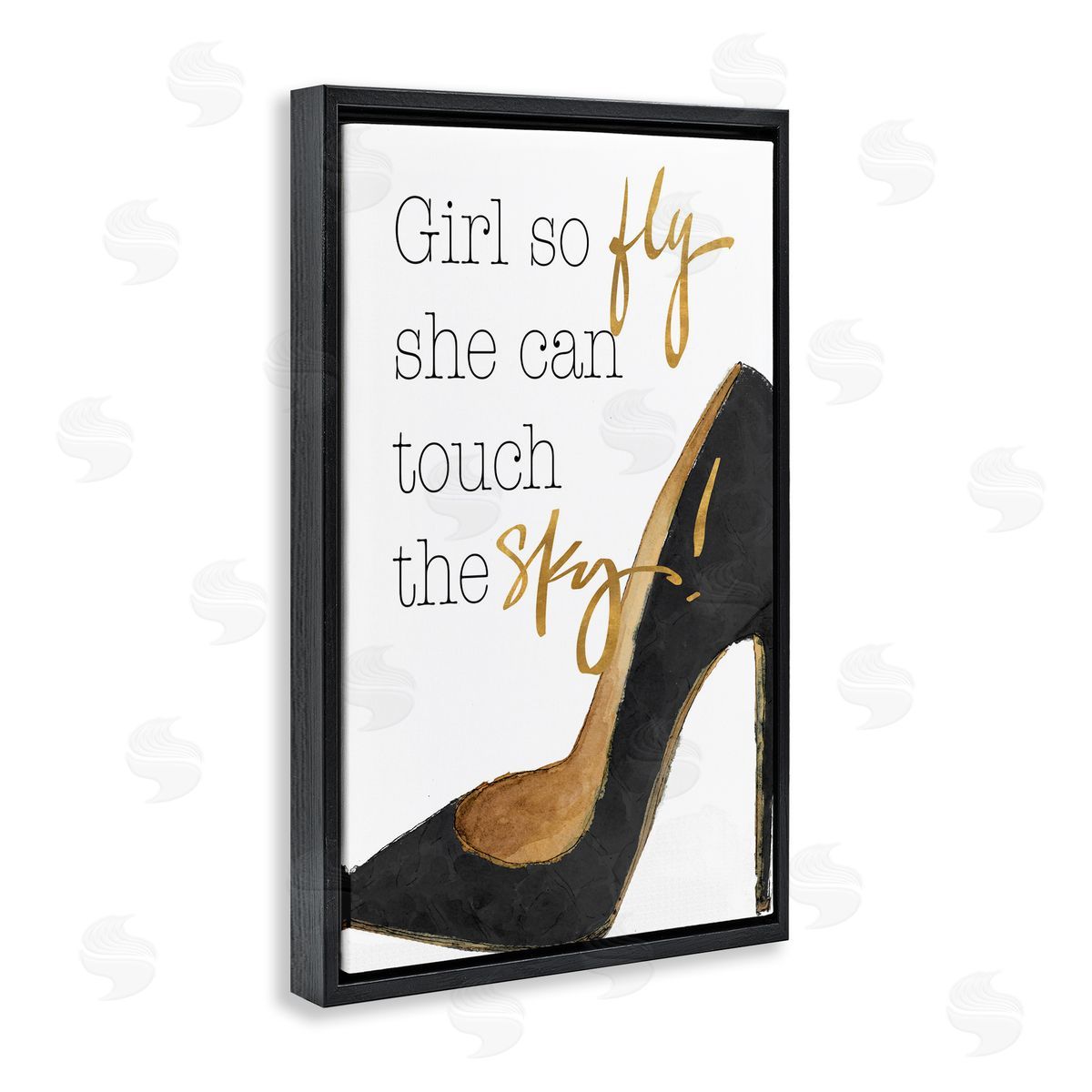 Touch The Sky Phrase Black Floating Frame Canvas Wall Art, Home Decor by Lanie Loreth