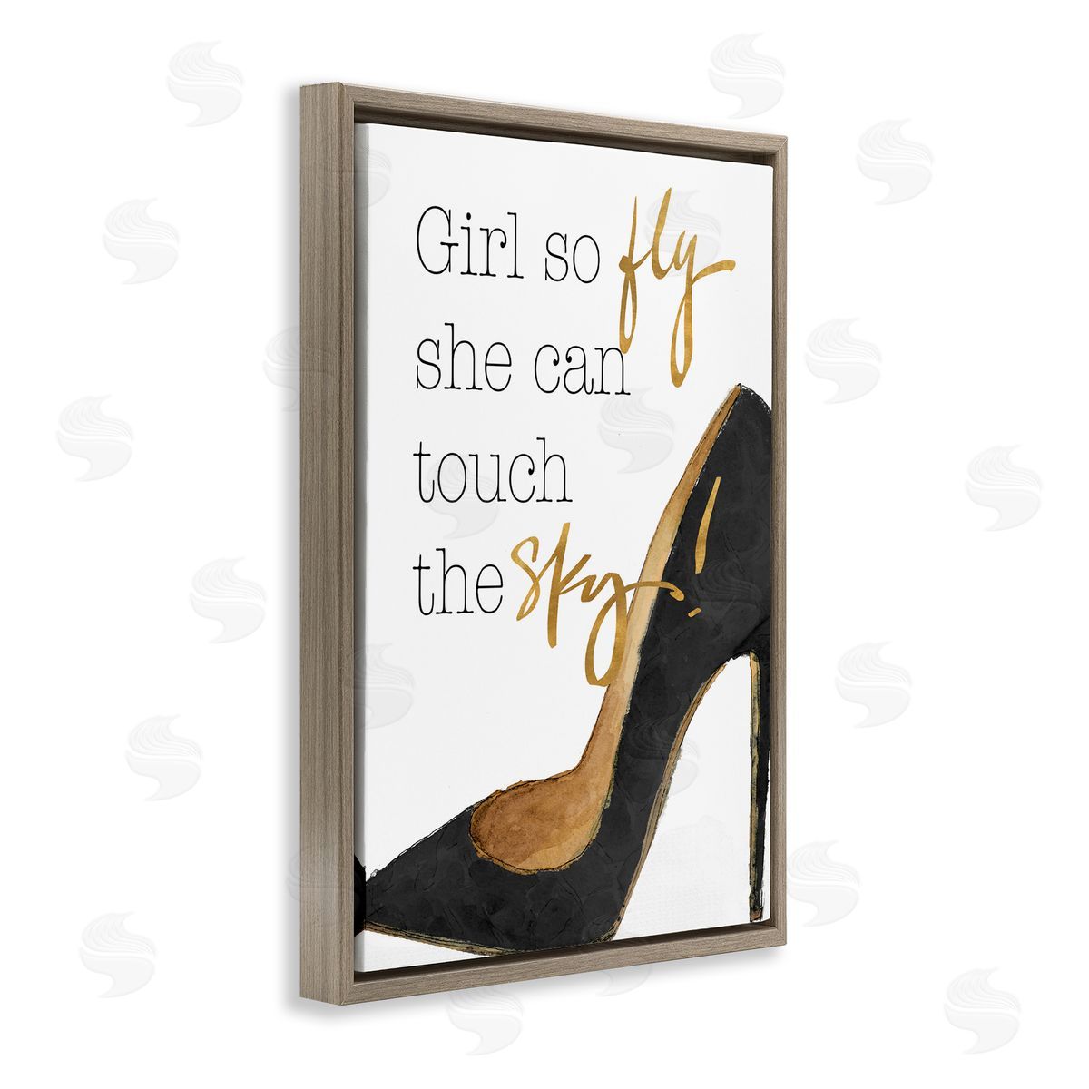 Touch The Sky Phrase Brown Floating Frame Canvas Wall Art, Home Decor by Lanie Loreth