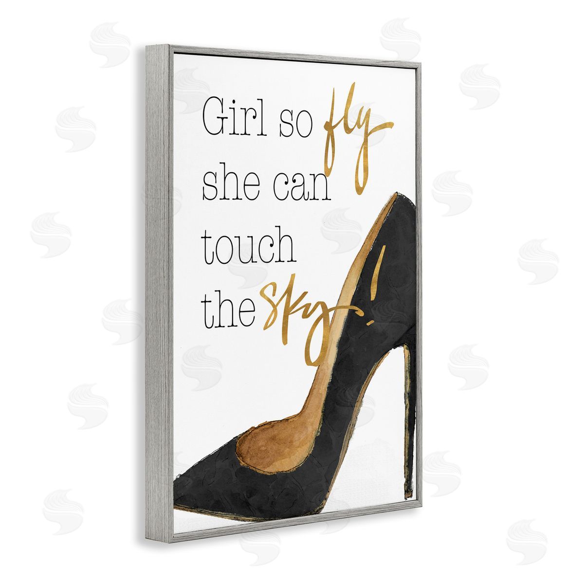 Touch The Sky Phrase Grey Frame Print Wall Art, Home Decor by Lanie Loreth