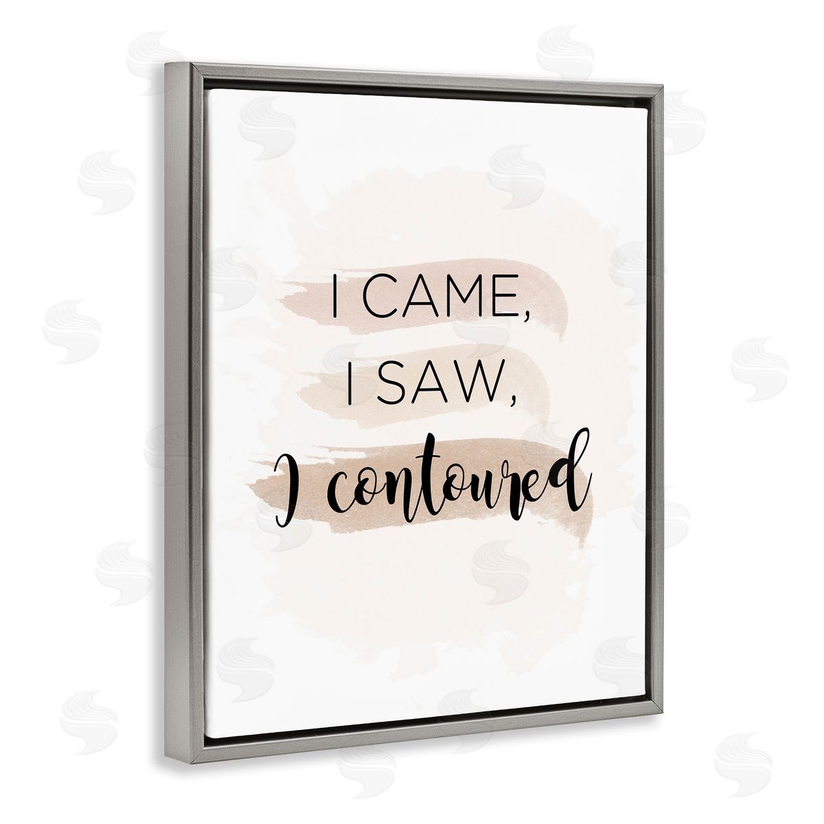 Came Saw Contoured Grey Floating Frame Canvas Wall Art, Home Decor by Anna Quach
