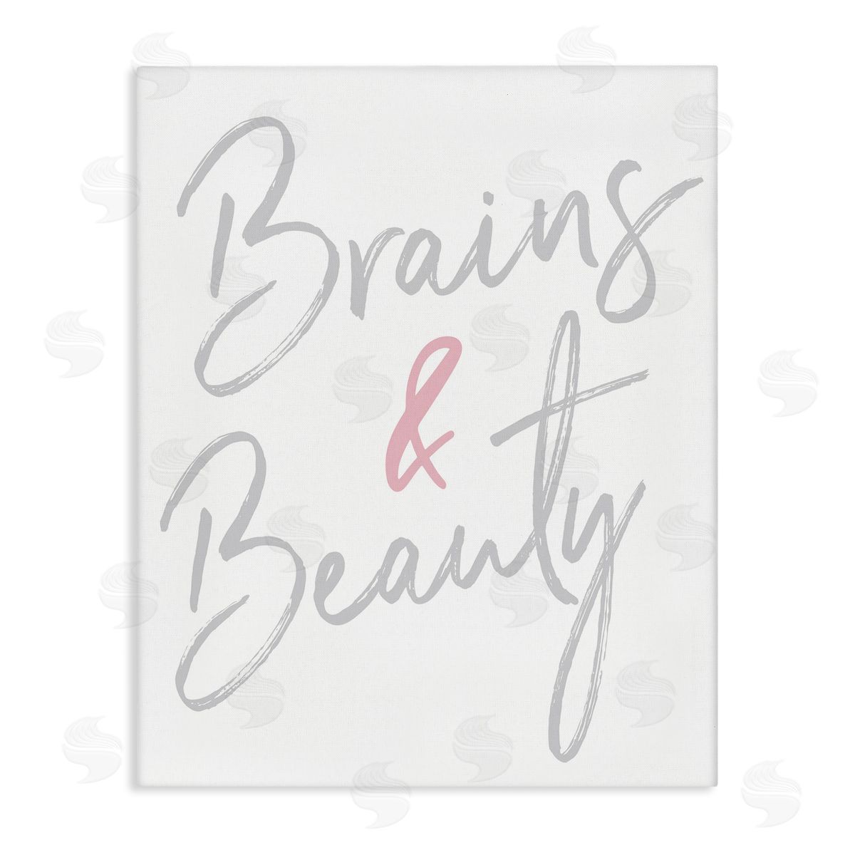 Brains and Beauty Phrase Canvas Wall Art, Home Decor by Elizabeth Medley