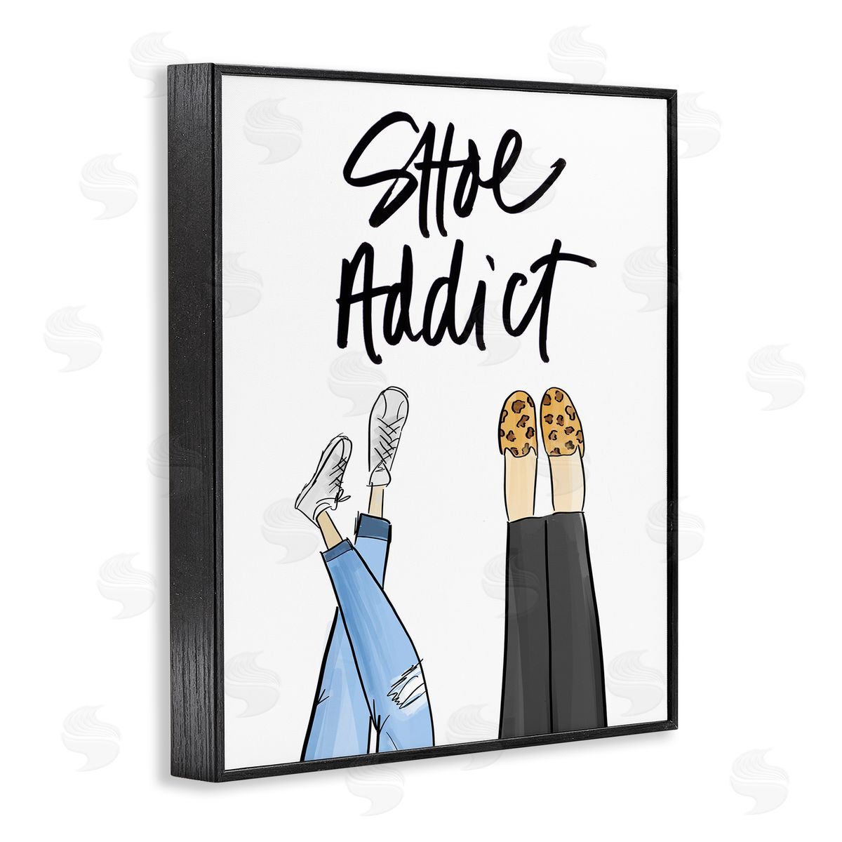 Shoe Addict Phrase Black Frame Print Wall Art, Home Decor by Anna Quach