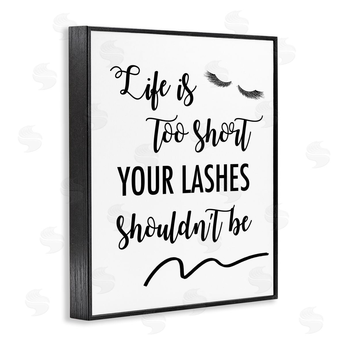 Fun Lashes Phrase Black Frame Print Wall Art, Home Decor by Anna Quach