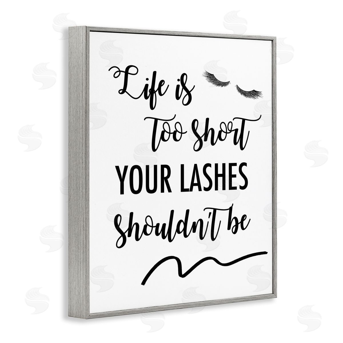 Fun Lashes Phrase Grey Frame Print Wall Art, Home Decor by Anna Quach