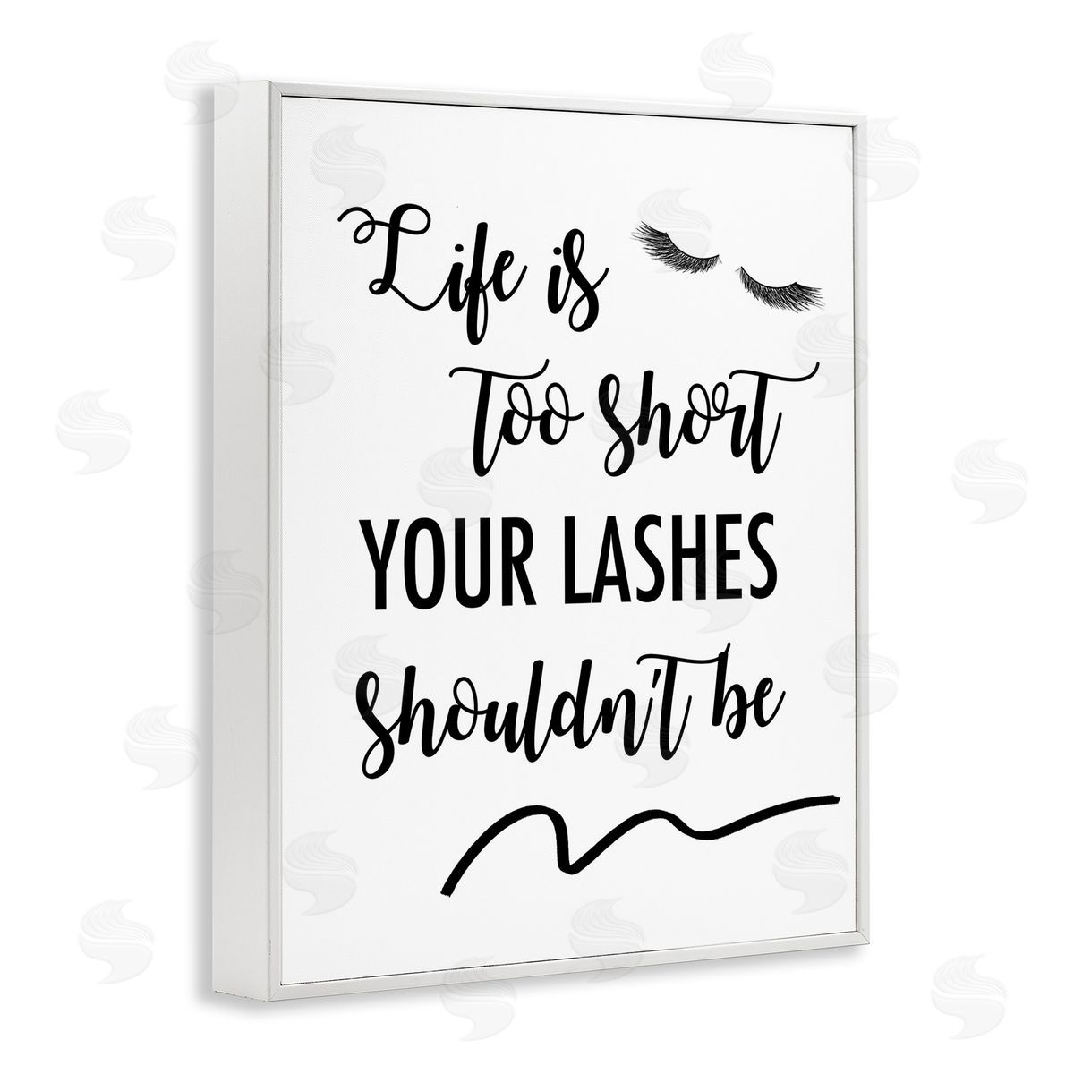 Fun Lashes Phrase White Frame Print Wall Art, Home Decor by Anna Quach