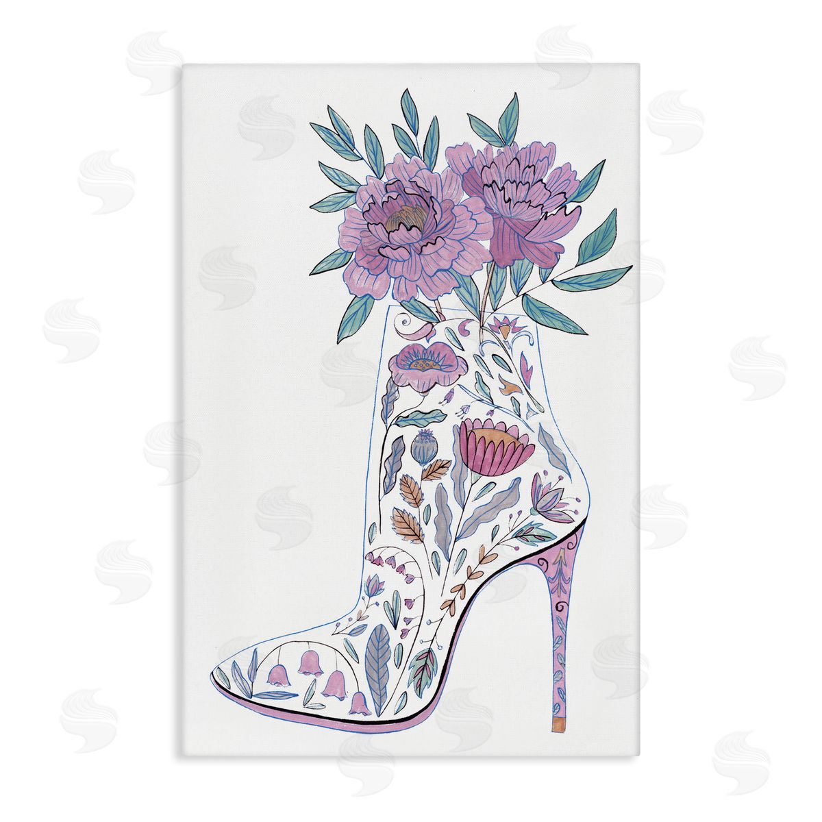 Floral Heel Bouquet Canvas Wall Art, Home Decor by Melissa Wang