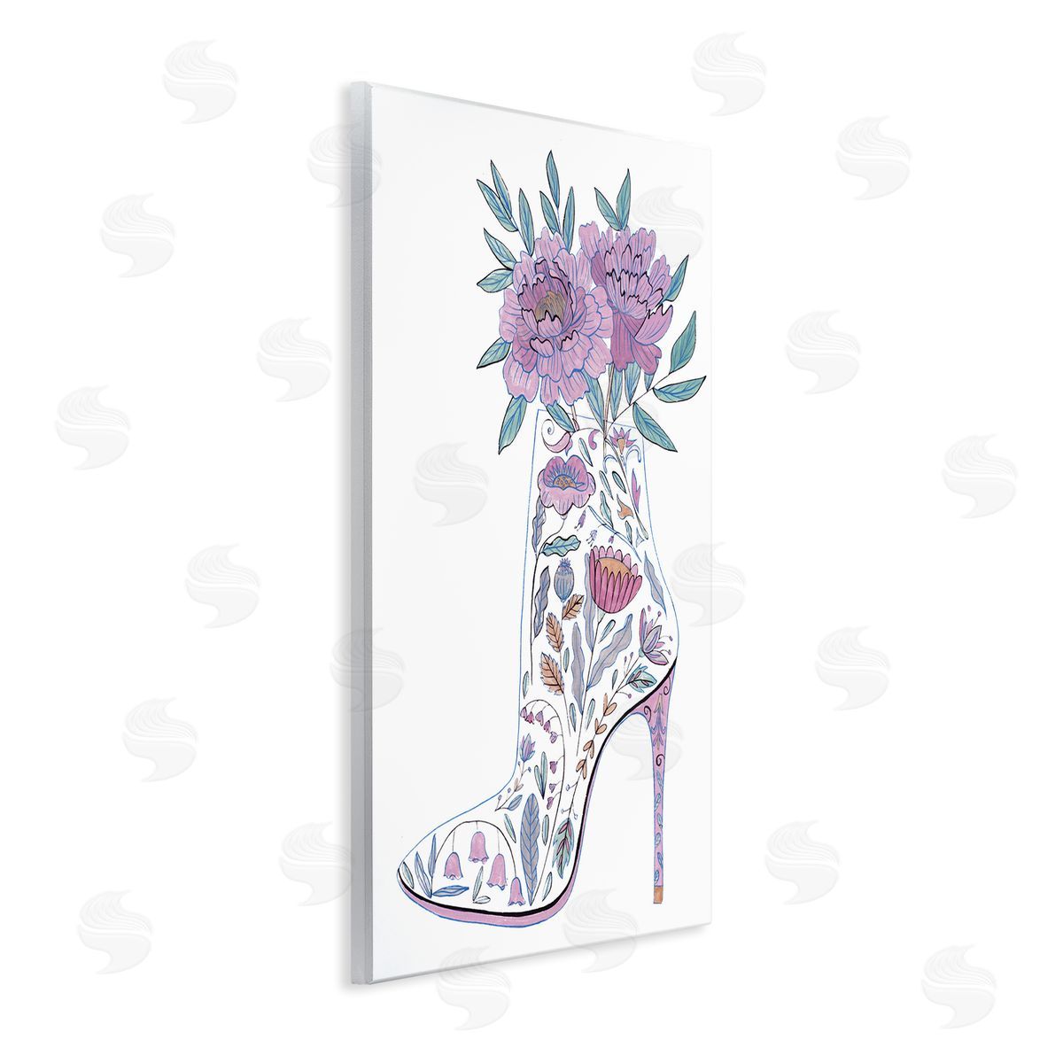 Floral Heel Bouquet Wood Plaque Wall Art, Home Decor by Melissa Wang