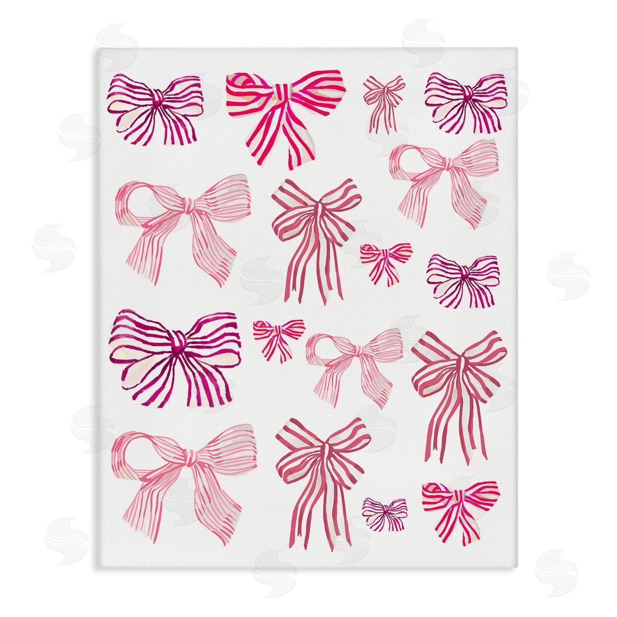 Varied Pink Bows Canvas Wall Art, Home Decor by Amelia Noyes