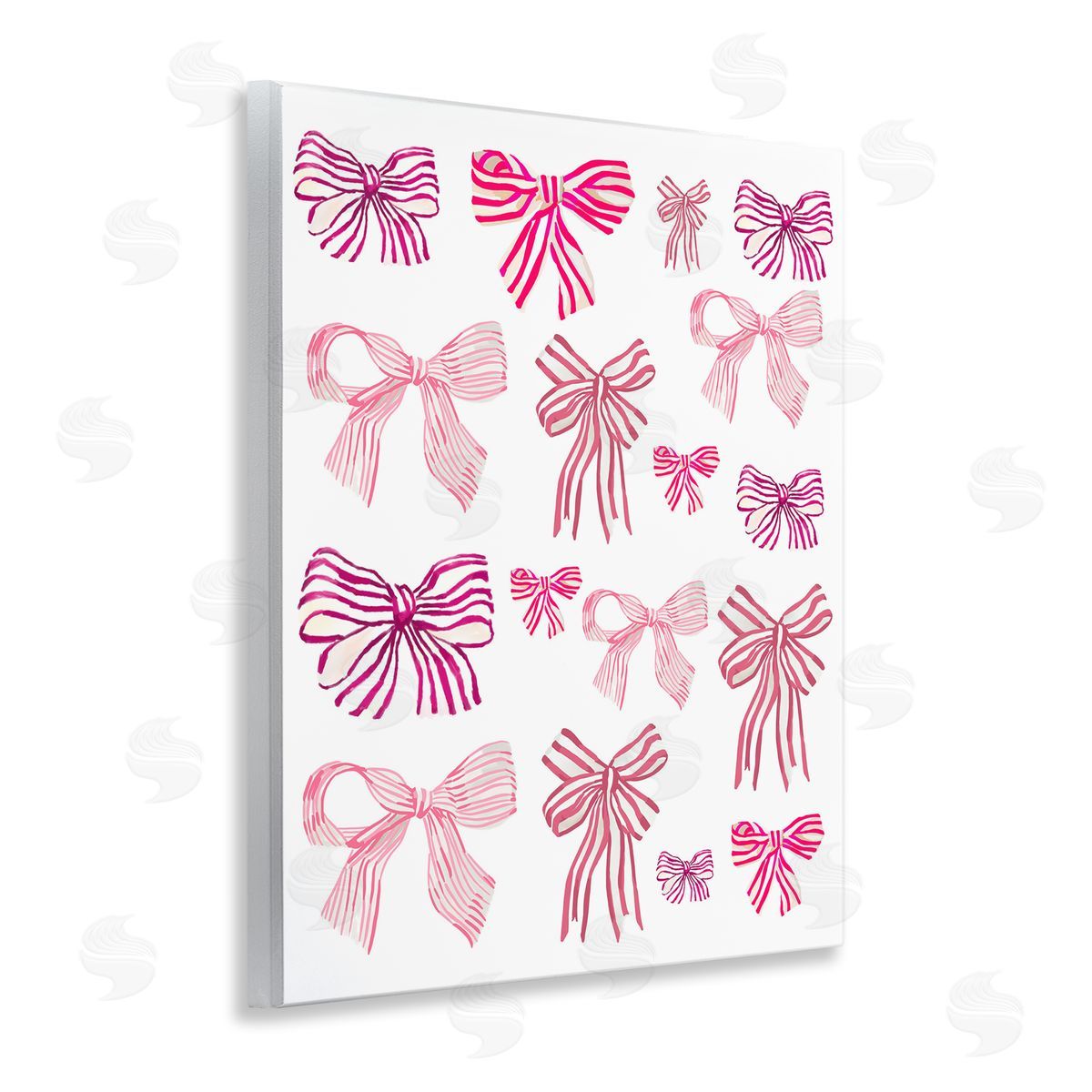 Varied Pink Bows Wood Plaque Wall Art, Home Decor by Amelia Noyes