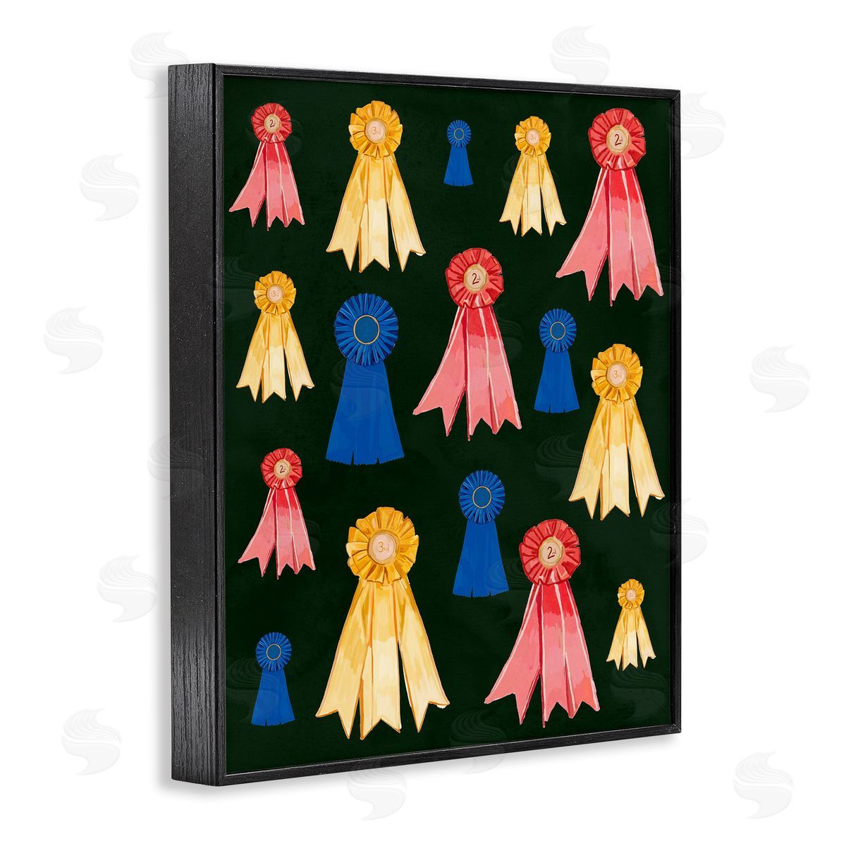 Equestrian Ribbon Awards Black Frame Print Wall Art, Home Decor by Amelia Noyes