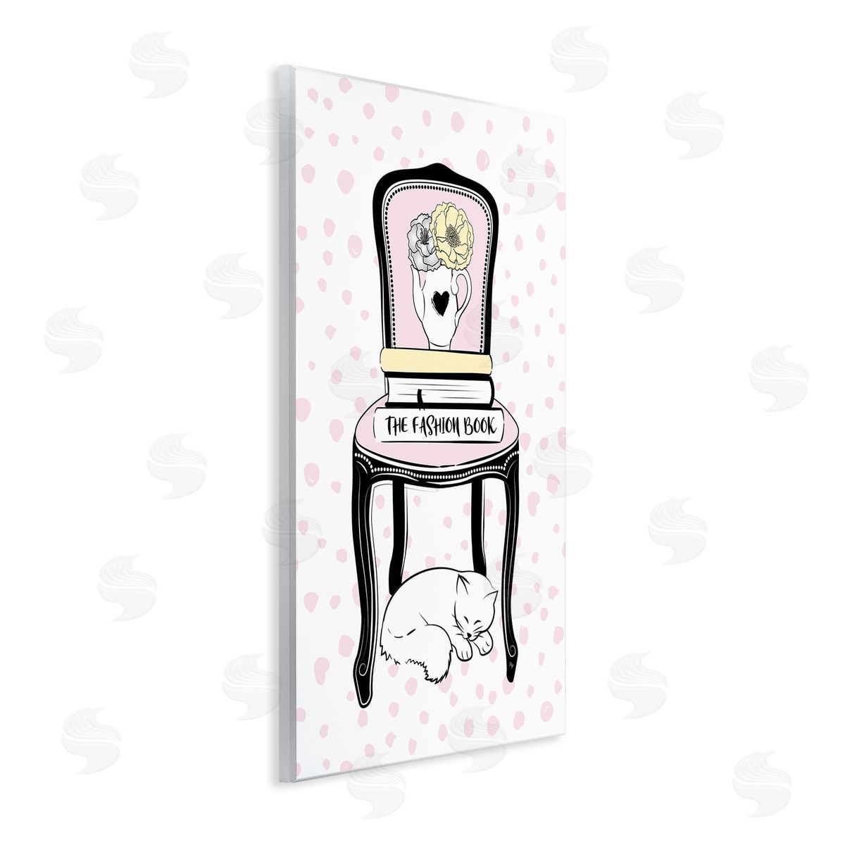 Fashion Book on Chair Wood Plaque Wall Art, Home Decor by Martina Pavlova