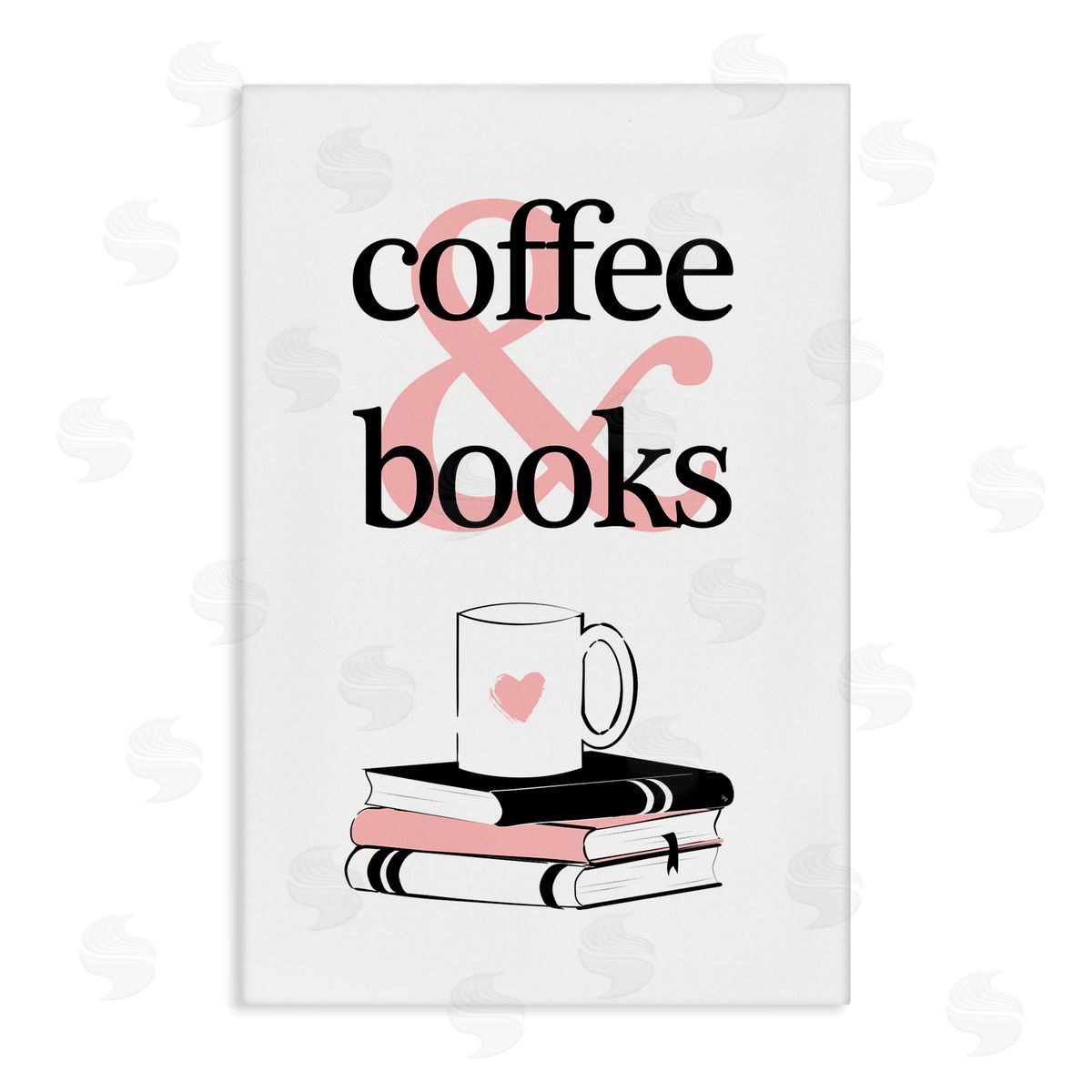 Coffee and Books Phrase Canvas Wall Art, Home Decor by Martina Pavlova
