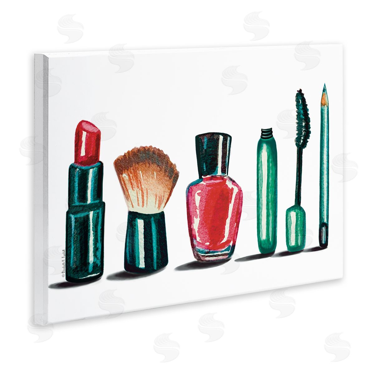 Elizabeth Tyndall Makeup Tools & Brushes Wooden Wall Plaque Art Print