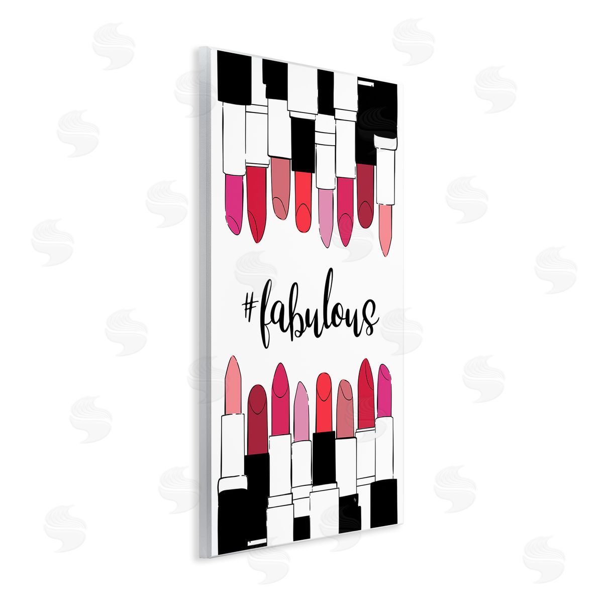 Hashtag Fabulous Lipstick Wood Plaque Wall Art, Home Decor by Martina Pavlova