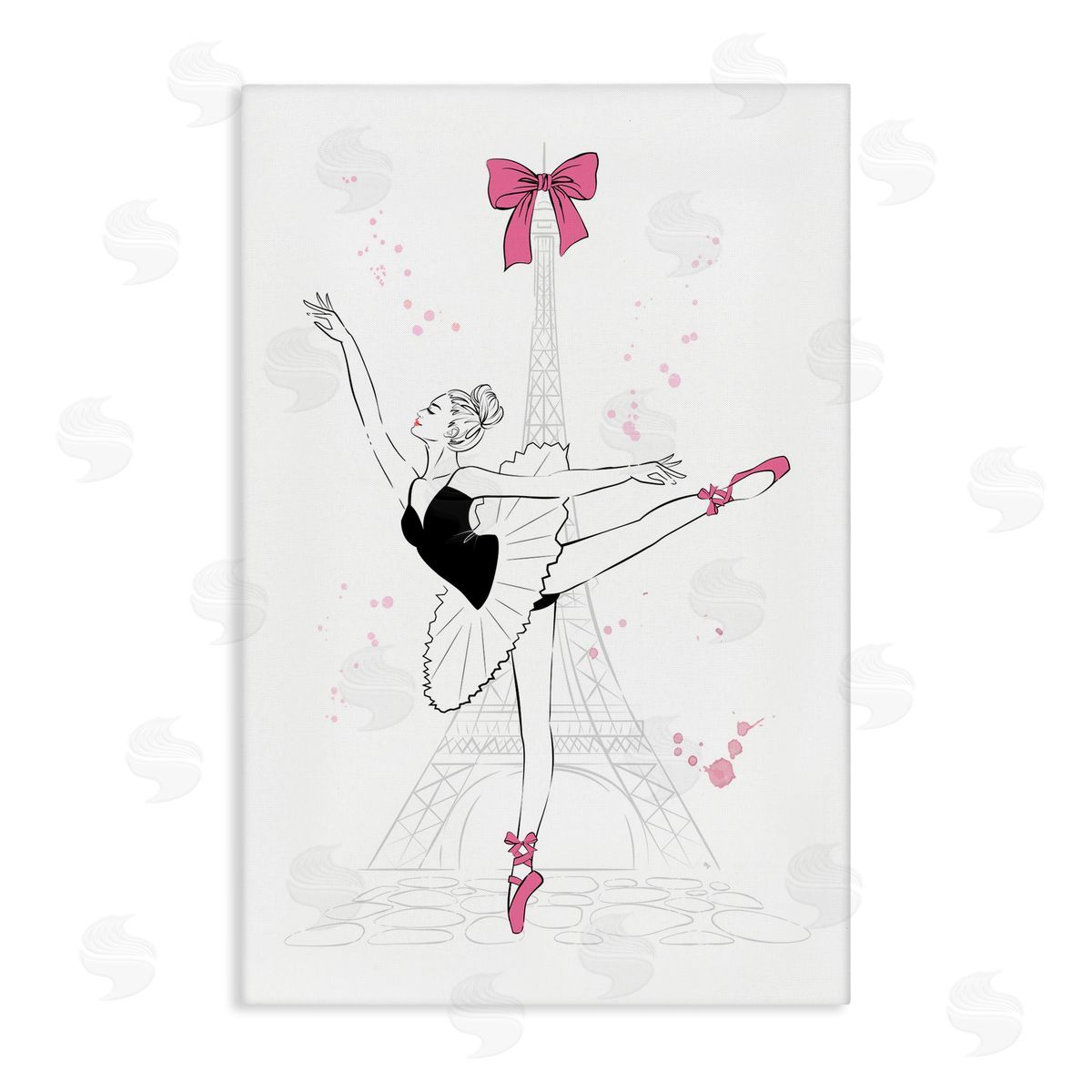 Ballerina and Eiffel Tower Canvas Wall Art, Home Decor by Martina Pavlova